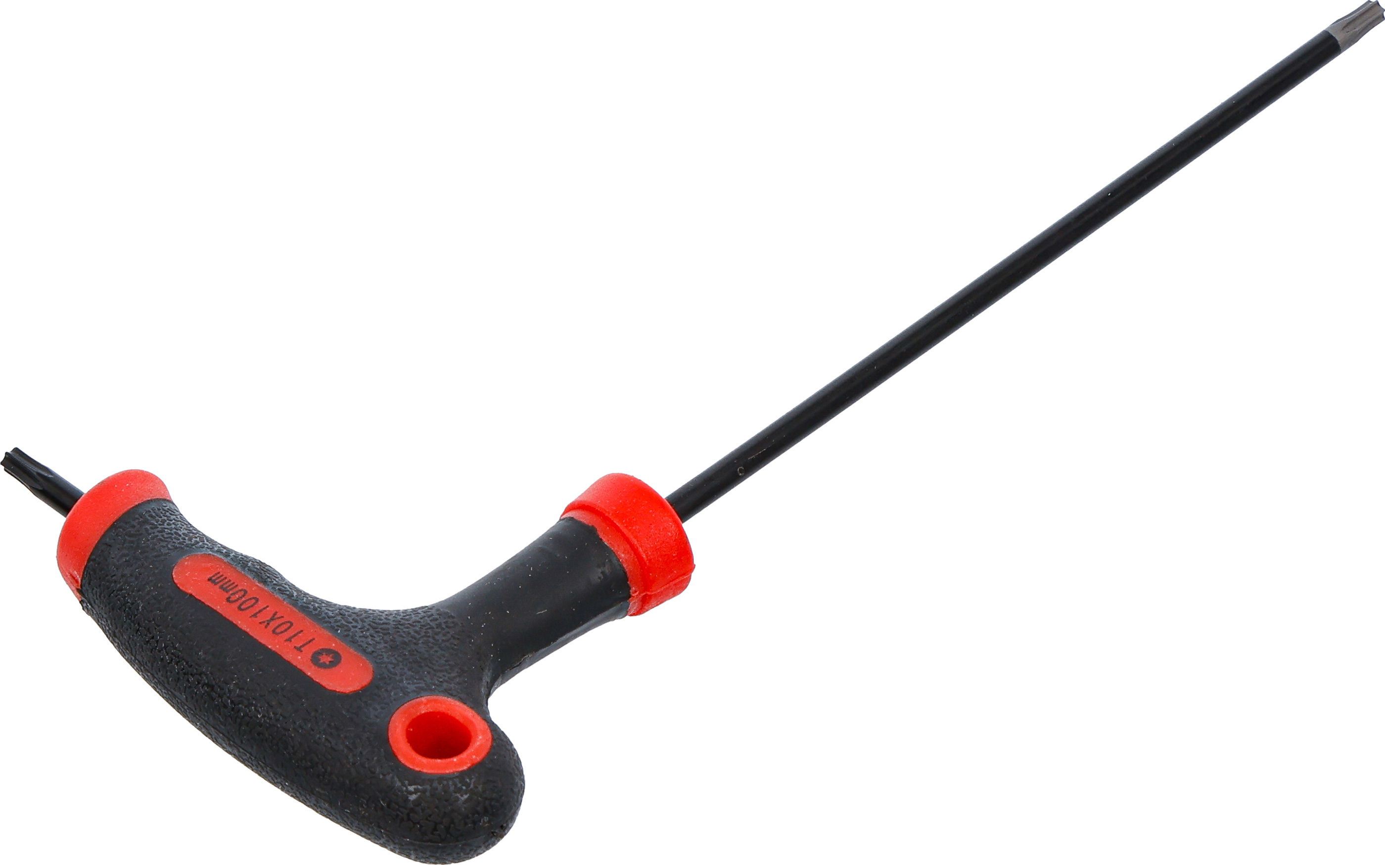 BGS Schraubendreher mit T-Griff und seitlicher Klinge | T-Profil (für Torx) mit/ohne Bohrung T10