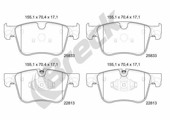 Bremsbelagsatz, Scheibenbremse