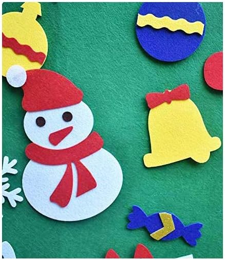 GOODGDN Filz Weihnachtsbaum, Filz Weihnachtsbaum Set mit Ornamente für Kinder, Neujahr Tür Wandbehang Dekorationen 95cm DIY Weihnachtsbaum Dekoration 