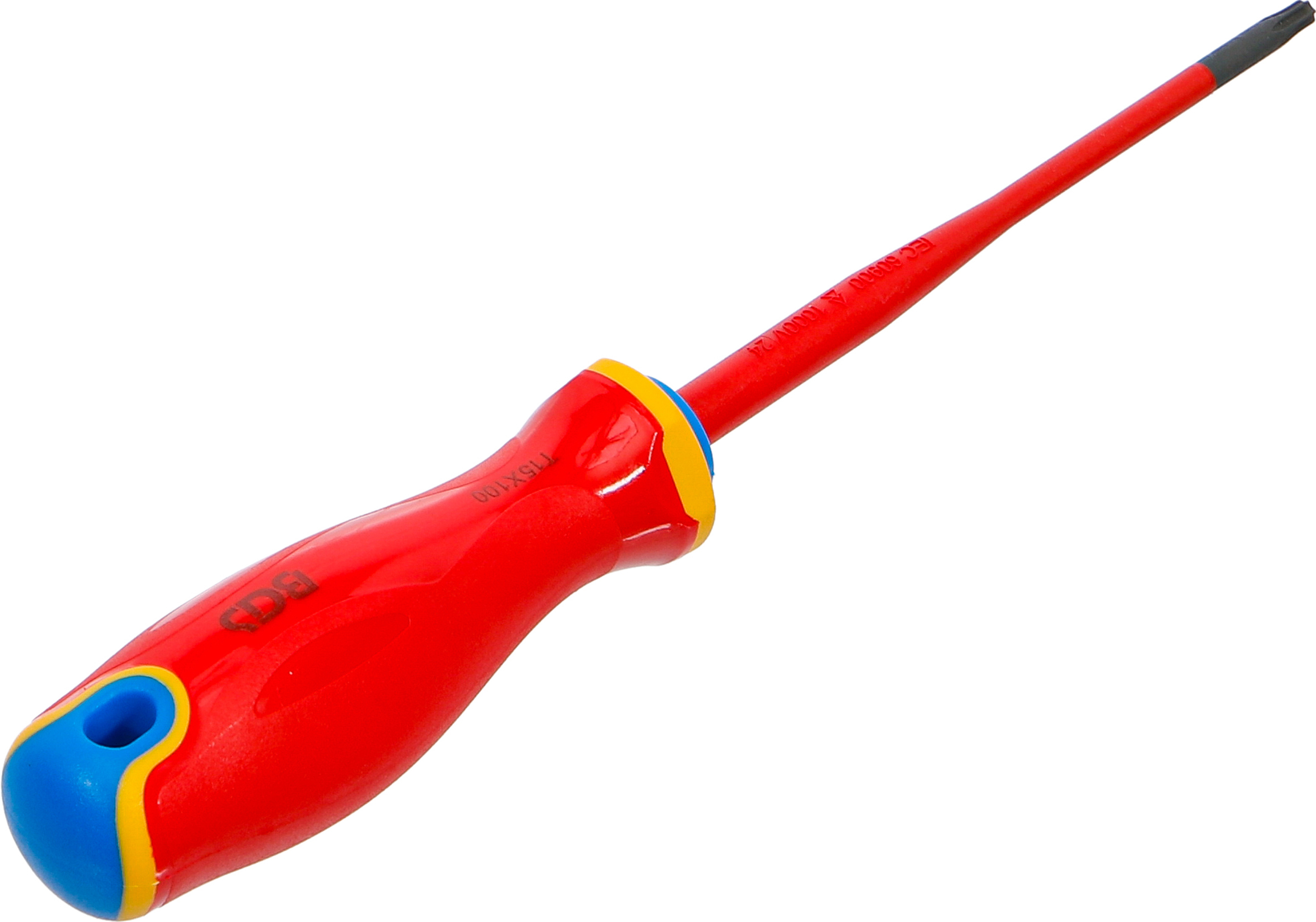 BGS VDE-Schraubendreher | extra dünne Spitze | T-Profil (für Torx) T15