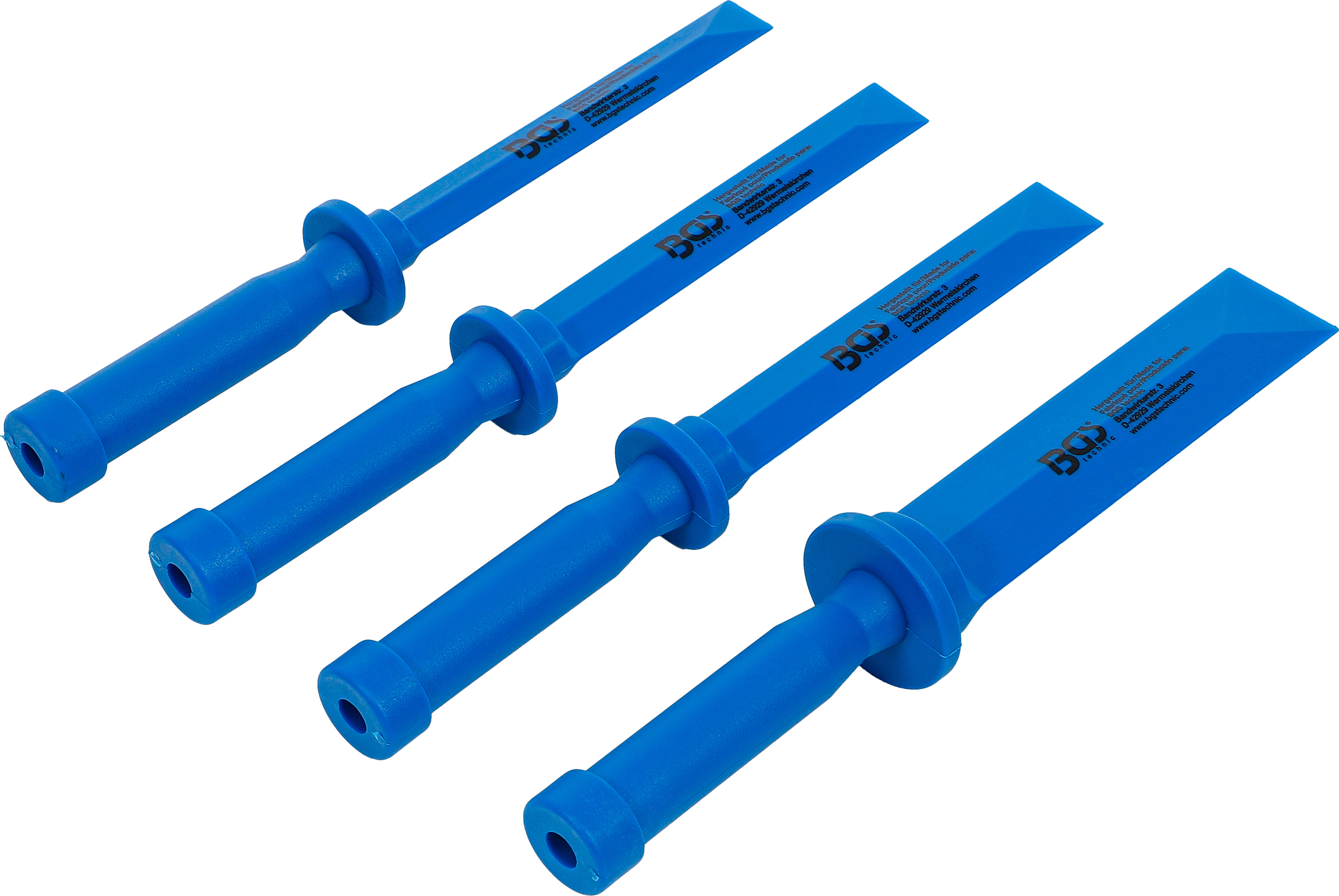 BGS Kunststoff-Schaber-Satz | 19 - 22 - 25 - 38 mm breit | 4-tlg.