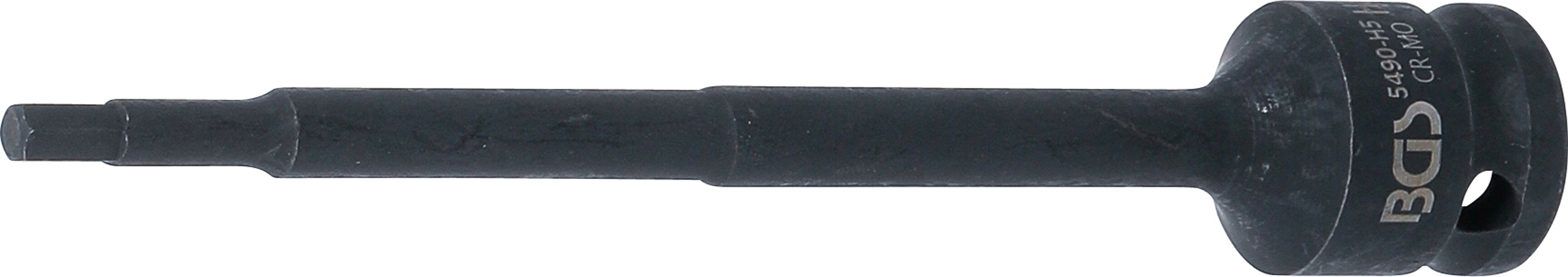 BGS Kraft-Bit-Einsatz | Länge 150 mm | Antrieb Innenvierkant 12,5 mm (1/2") | Innensechskant 5 mm