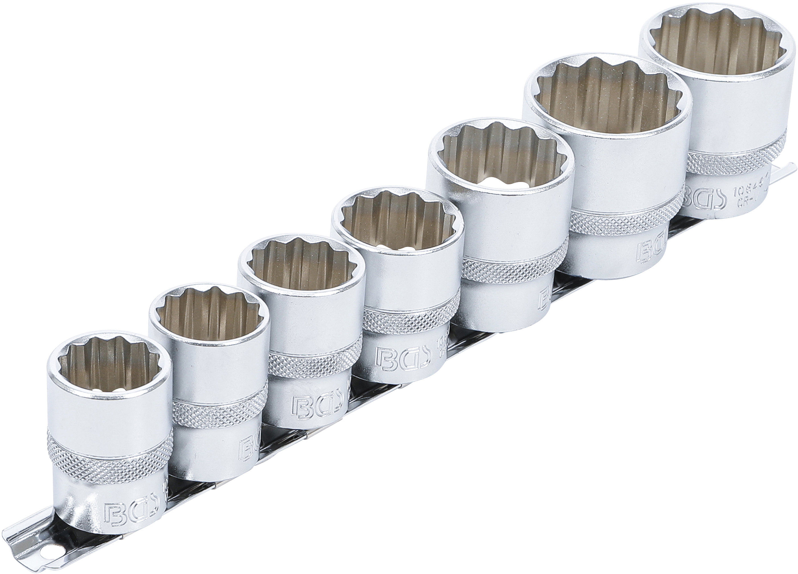 BGS Steckschlüssel-Einsatz-Satz, Zwölfkant | Antrieb Innenvierkant 12,5 mm (1/2") | SW 20 - 32 mm | 7-tlg.