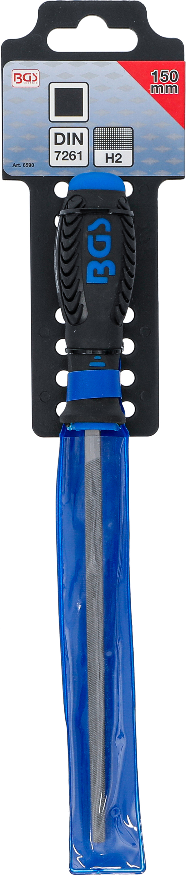 BGS Werkstattfeile | vierkant | Hieb 2 | 150 mm