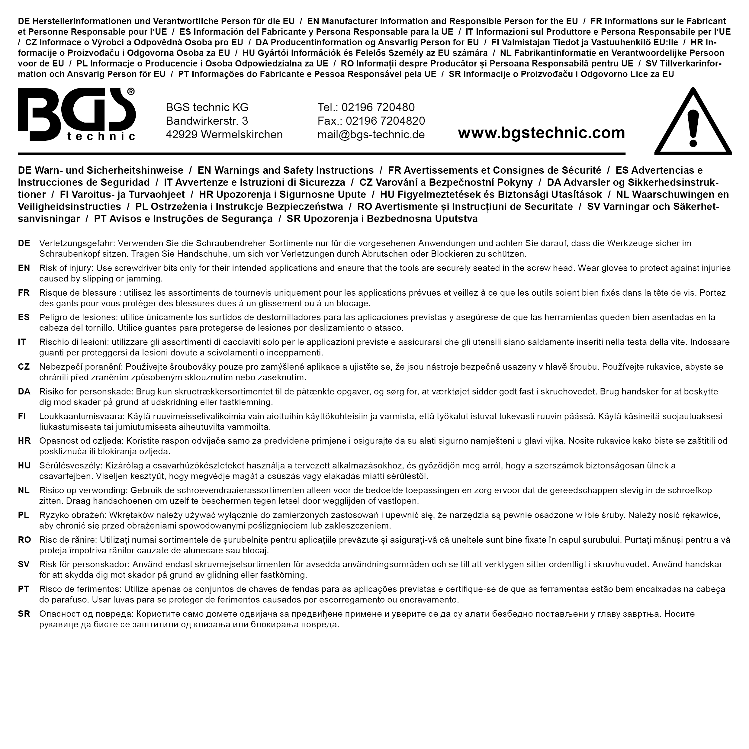 BGS Hand-Schlagschrauber-Satz inkl. Bits | Abtrieb Innensechskant 12,5 mm (1/2")