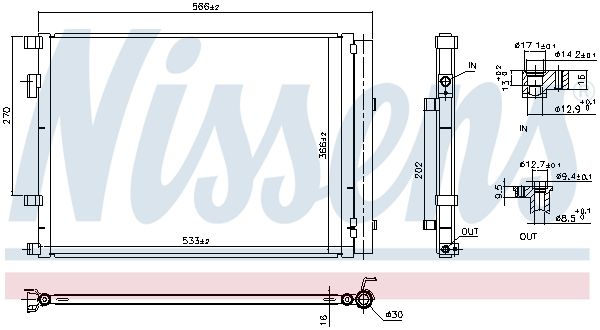 Klimaanlage Kondensator (mit Trockner, (EN) additional fitting elements) passt zu: KIA RIO IV, STONIC 1.0/1.4D/1.6D 01.17-