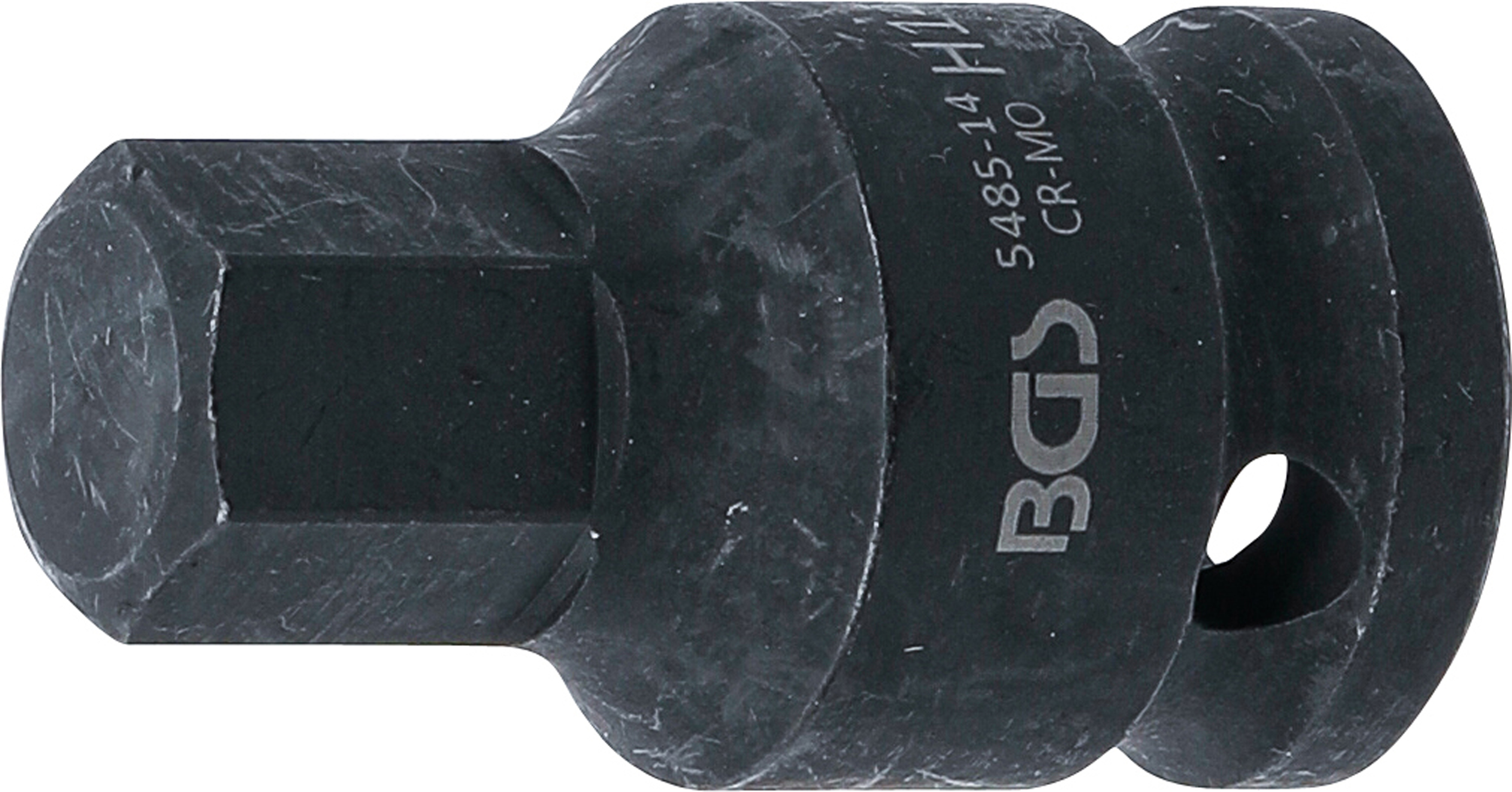 BGS Kraft-Bit-Einsatz | Länge 42 mm | Antrieb Innenvierkant 12,5 mm (1/2") | Innensechskant 14 mm