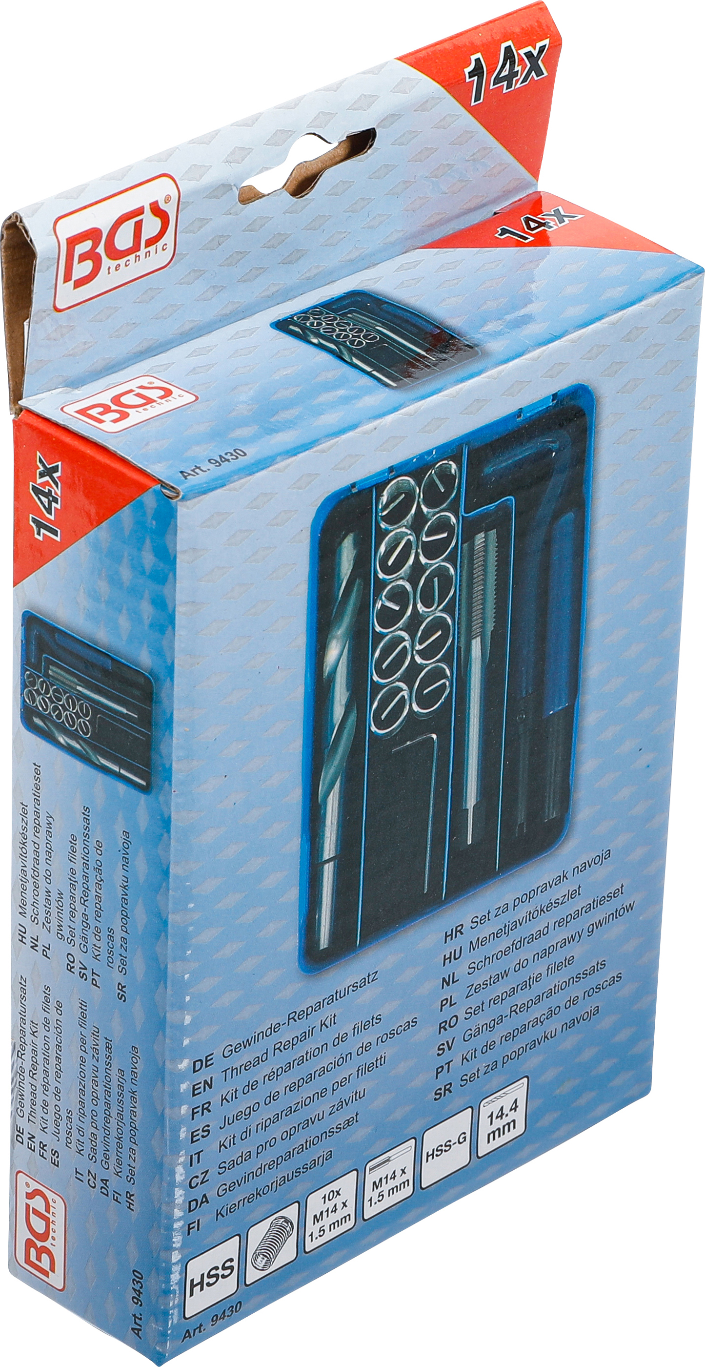 BGS Gewinde-Reparatursatz | M14 x 1.5 | 14-tlg.
