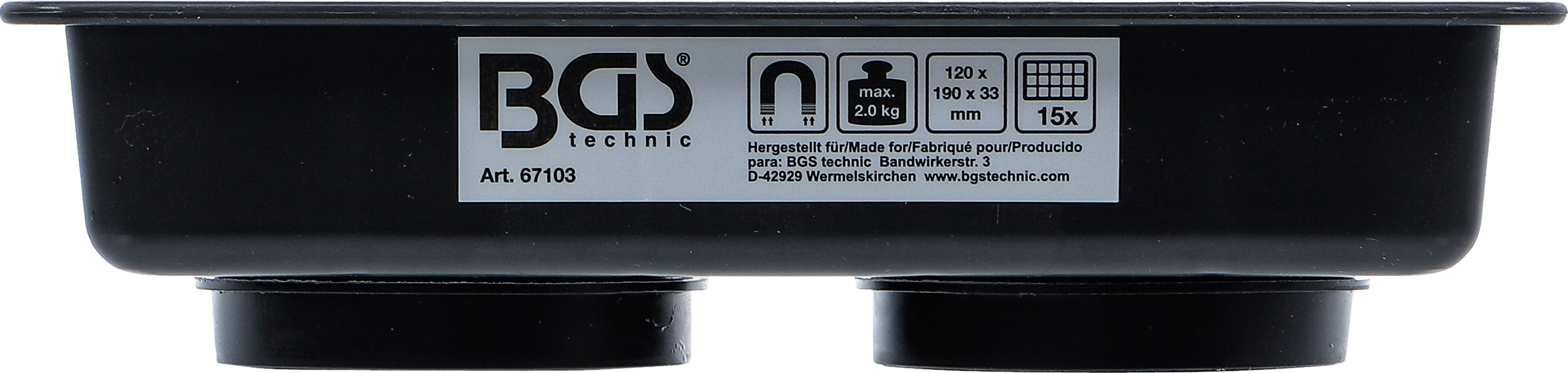 BGS Magnet-Haftschale | 15 Fächer | 120 x 190 mm