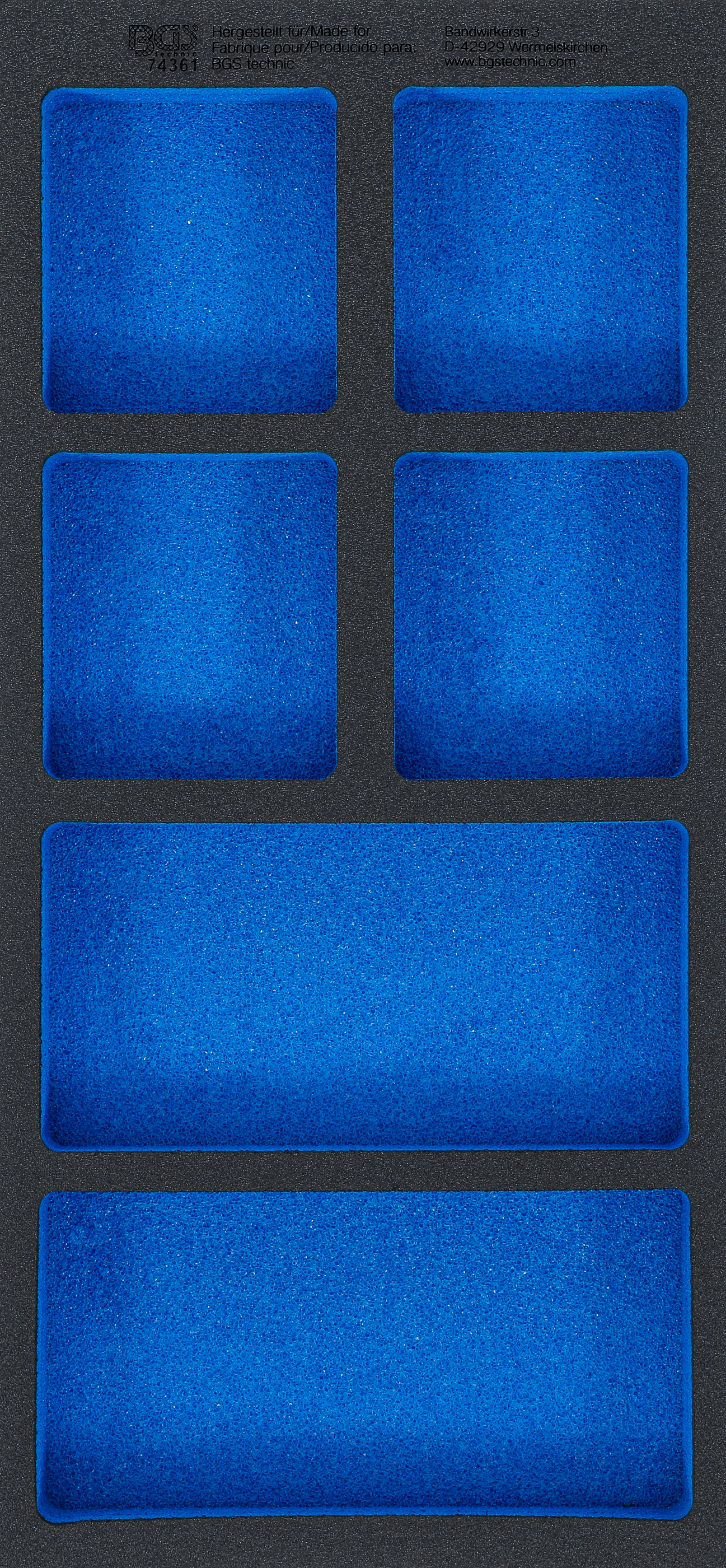 BGS Werkstattwageneinlage 1/3, leer: 6 Ablagefächer | 408 x 189 x 32 mm