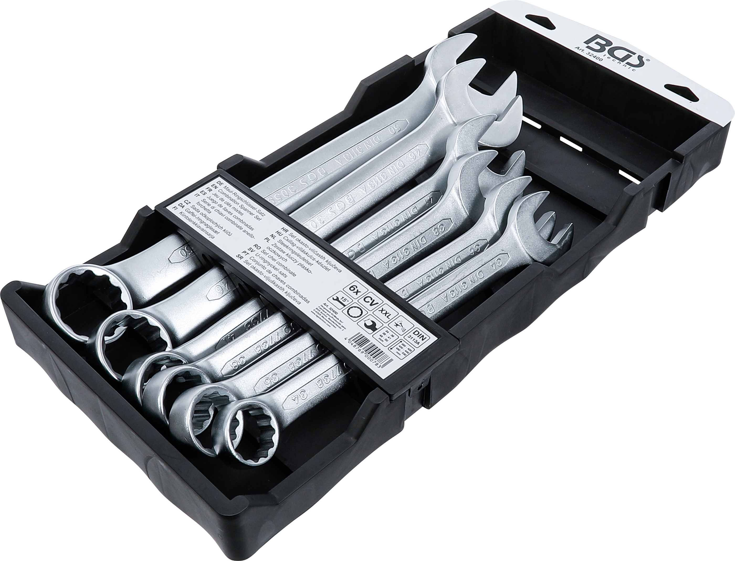 BGS Maul-Ringschlüssel-Satz | extra lang | SW 34 - 50 mm | 6-tlg.