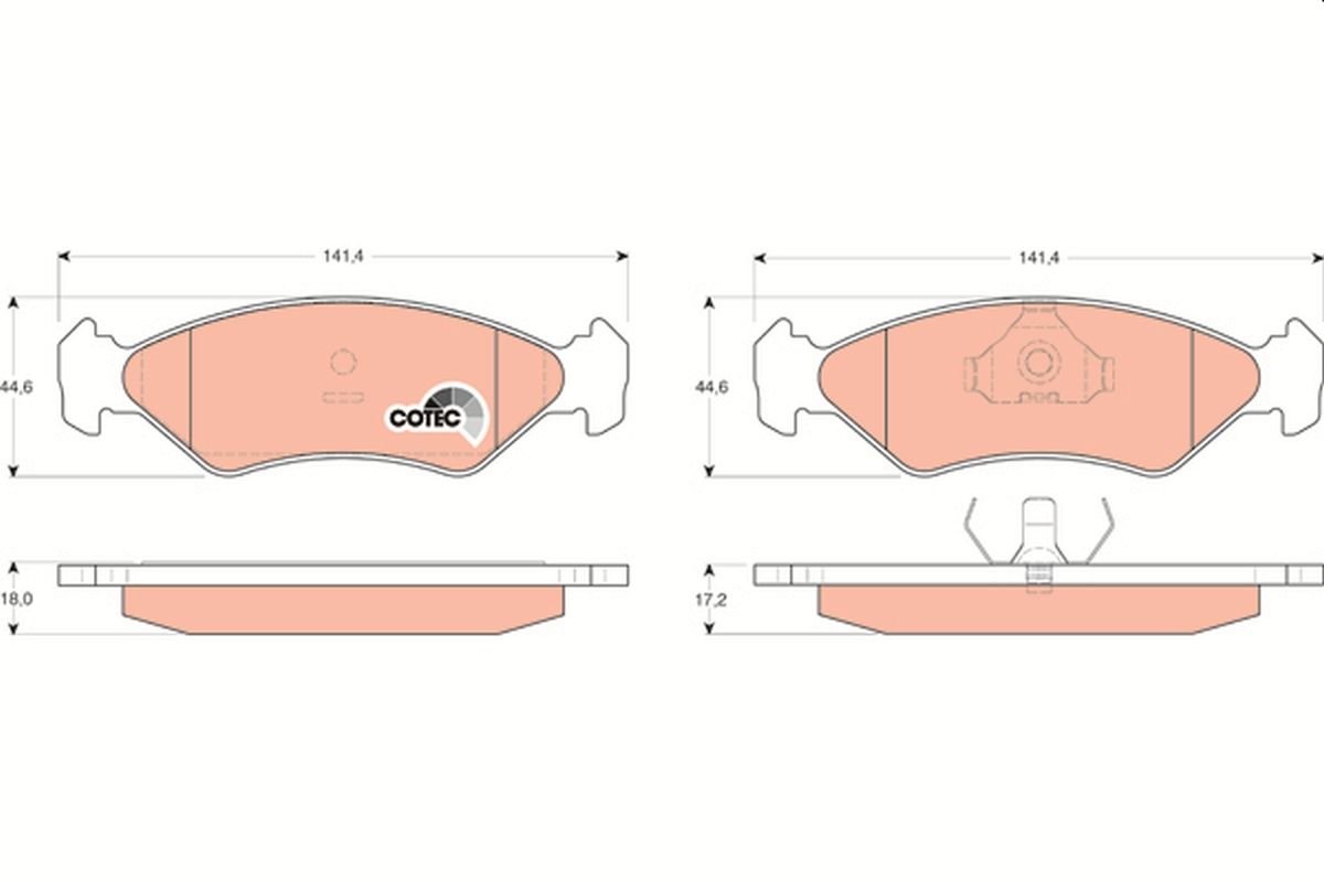 Bremsbelagsatz, Scheibenbremse