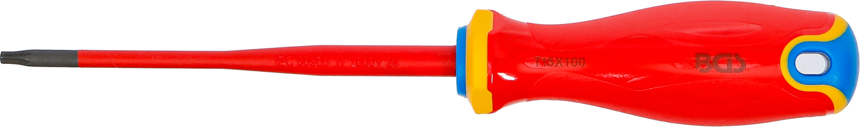 BGS VDE-Schraubendreher | extra dünne Spitze | T-Profil (für Torx) T15