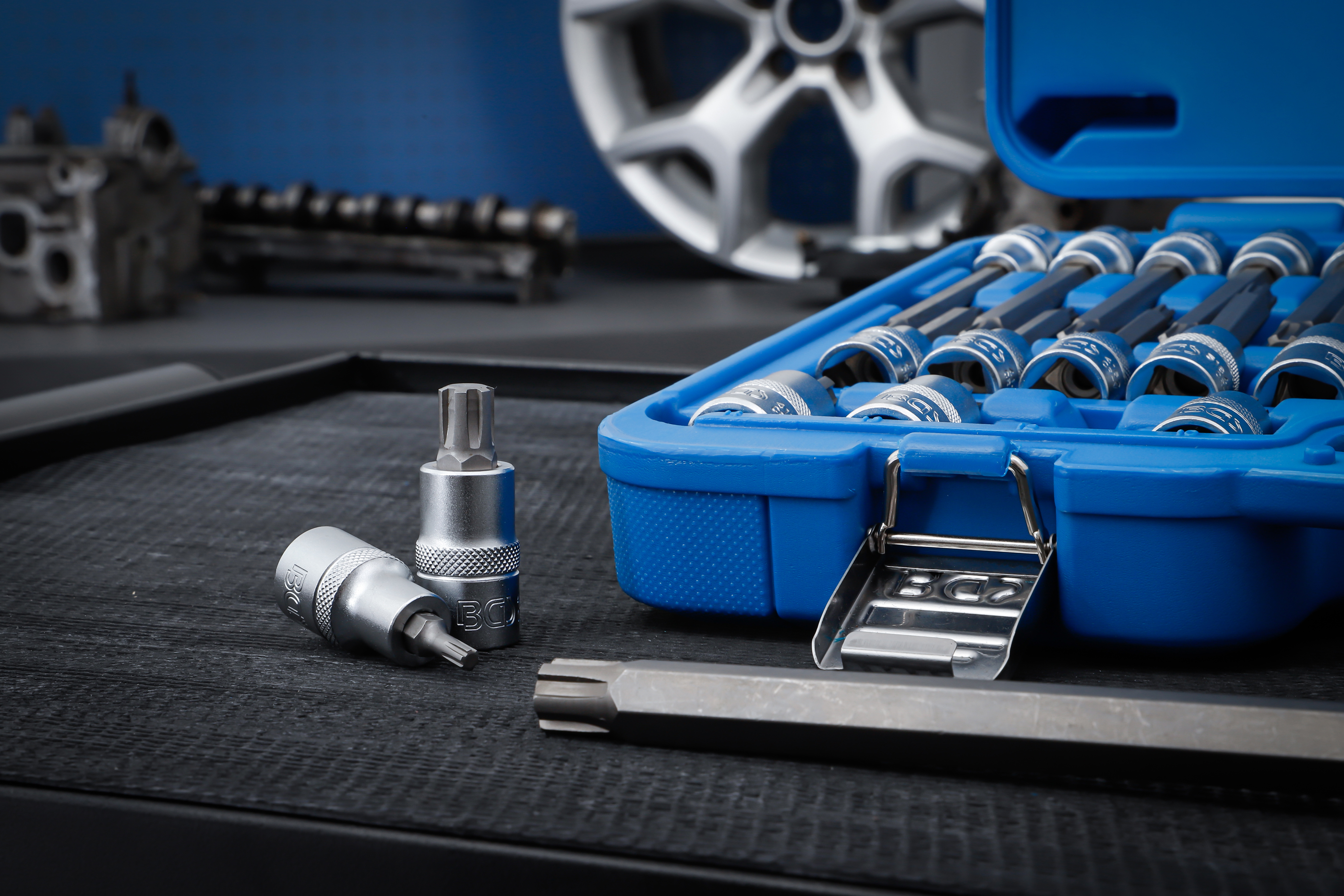 BGS Bit-Einsatz-Satz | Antrieb Innenvierkant 12,5 mm (1/2") | Keil-Profil (für RIBE) | 32-tlg.