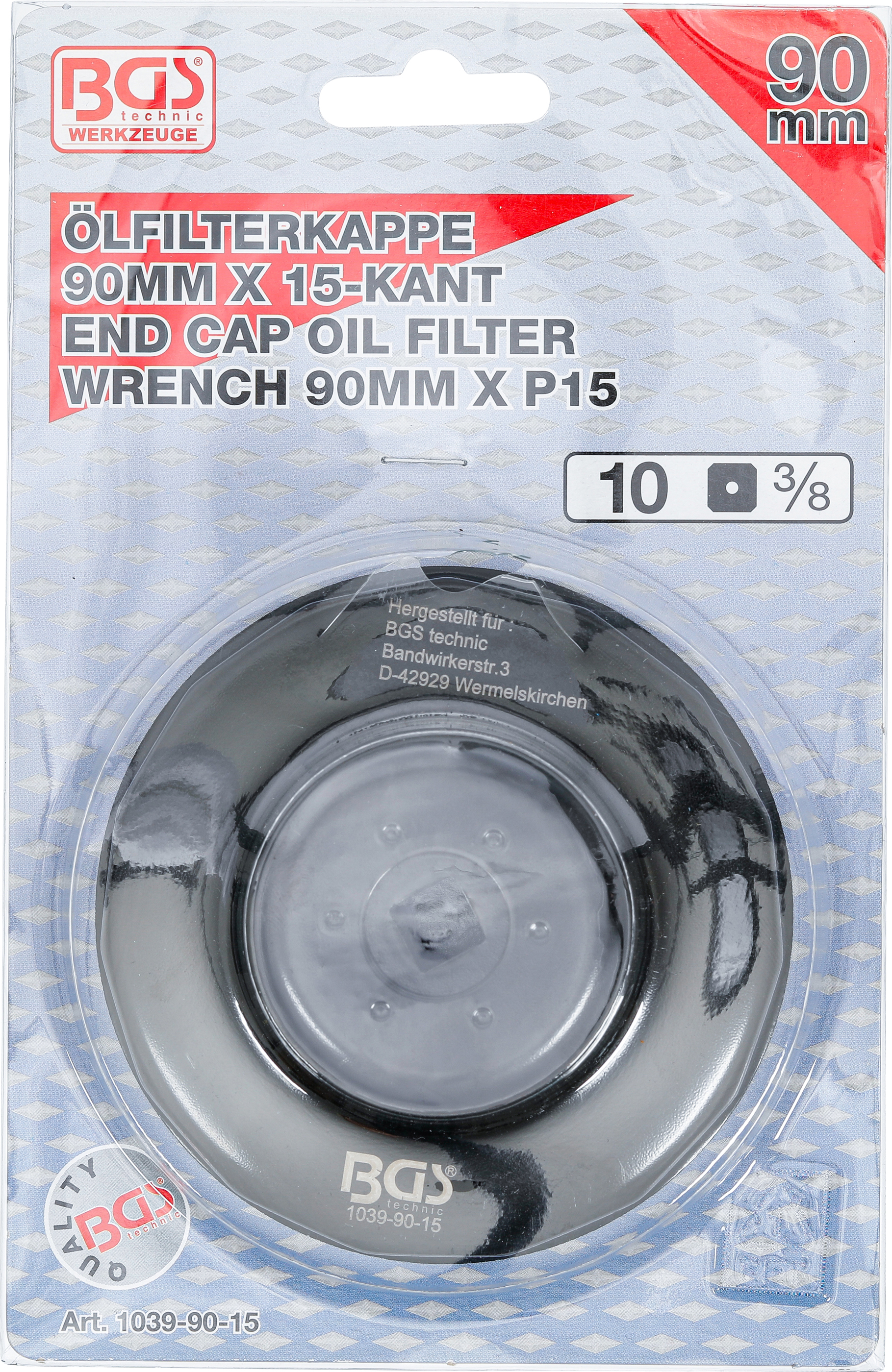 BGS Ölfilterschlüssel | 15-kant | Ø 90 mm | für Honda, Mazda, Nissan, Subaru, Toyota