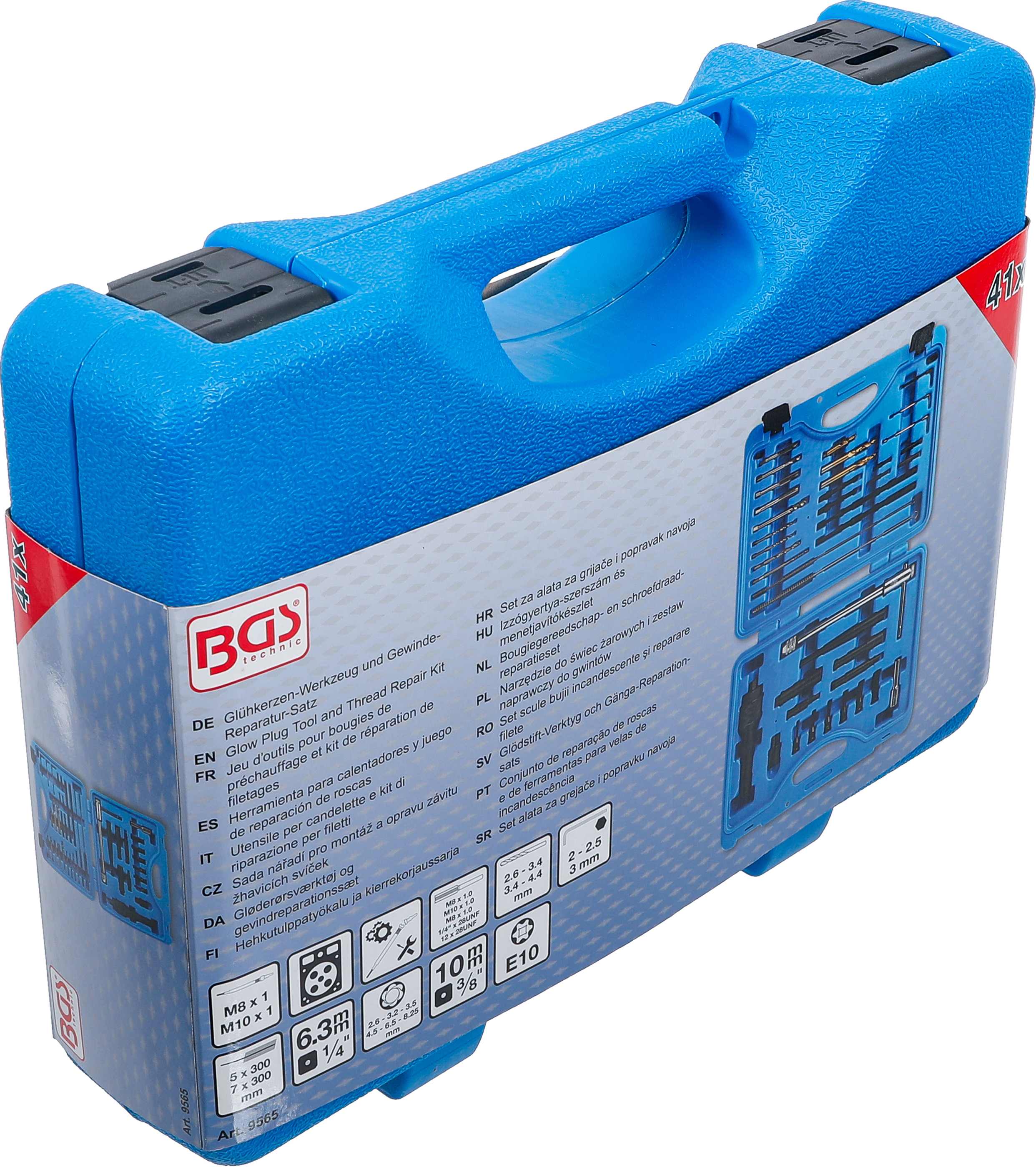 BGS Glühkerzen-Ausbau und Gewinde-Reparatur-Satz | M8, M10 | 41-tlg.