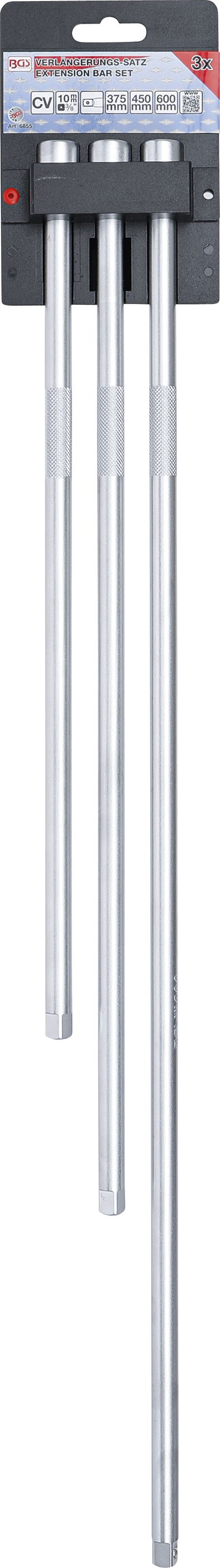 BGS Verlängerungs-Satz | 10 mm (3/8") | 375 / 450 / 600 mm | 3-tlg.