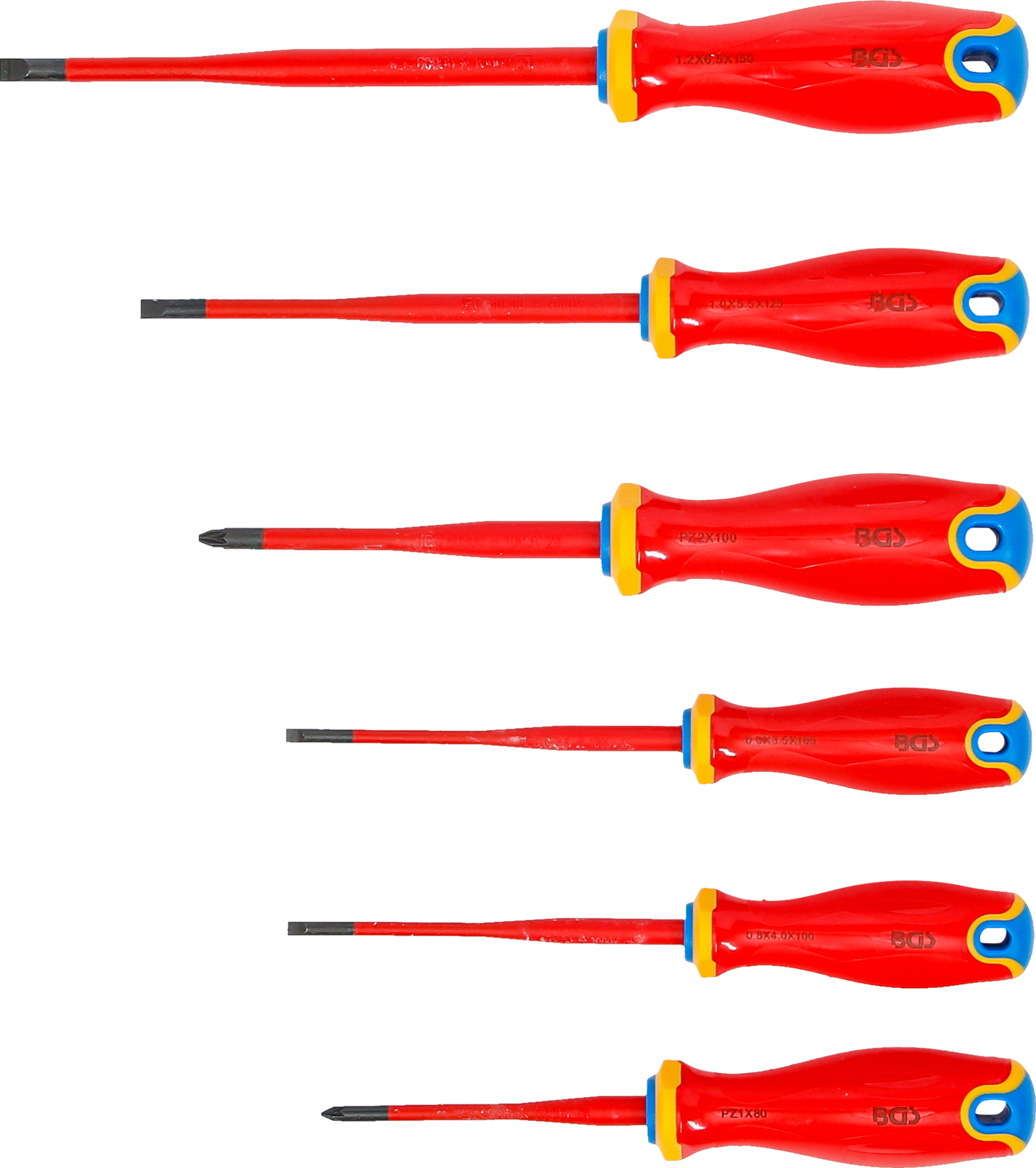 BGS VDE-Schraubendreher-Satz | extra dünne Spitze | 6-tlg.