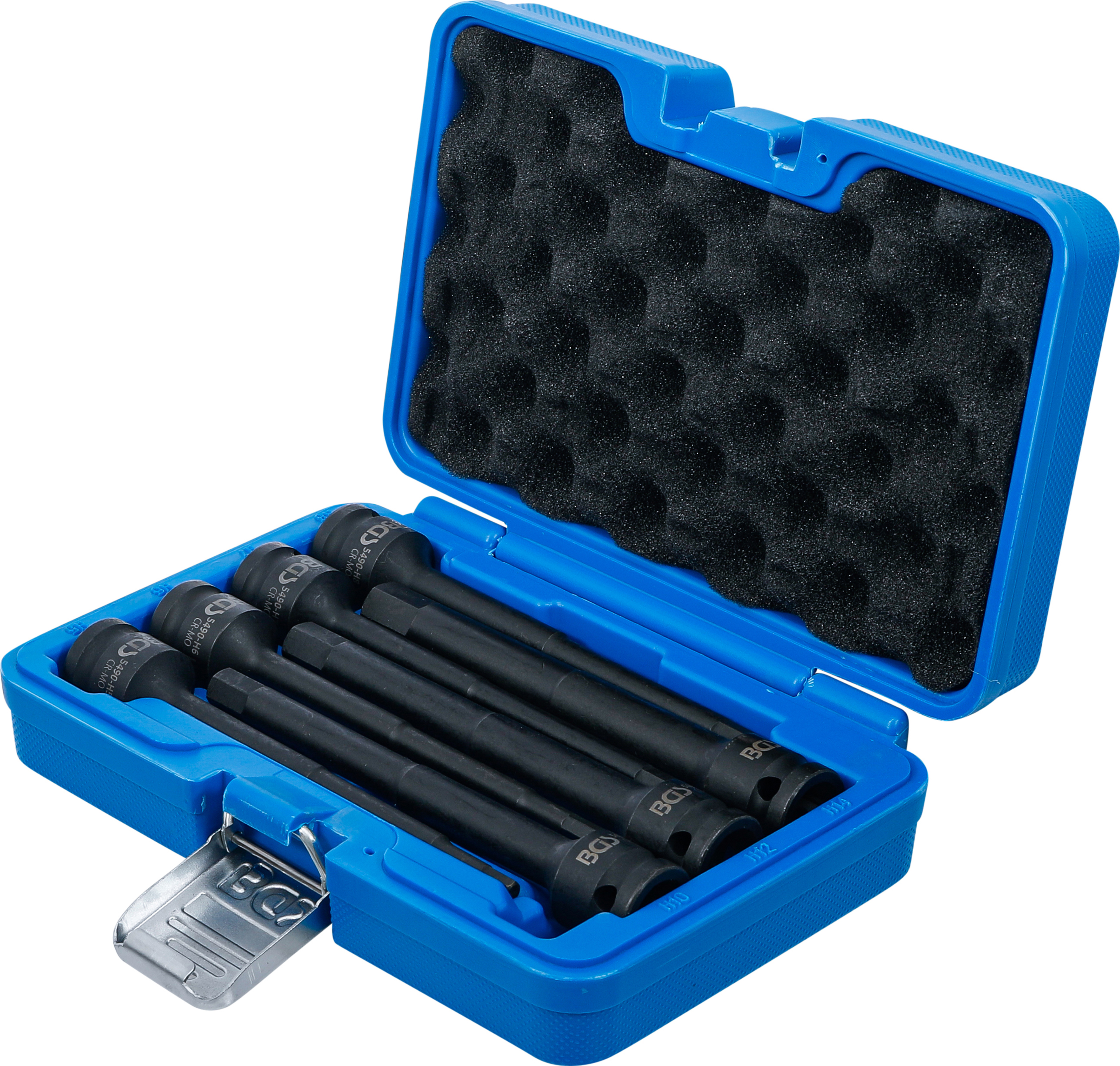 BGS Kraft-Bit-Einsatz-Satz | Länge 150 mm | Antrieb Innenvierkant 12,5 mm (1/2") | Innensechskant 5 - 14 mm | 7-tlg.