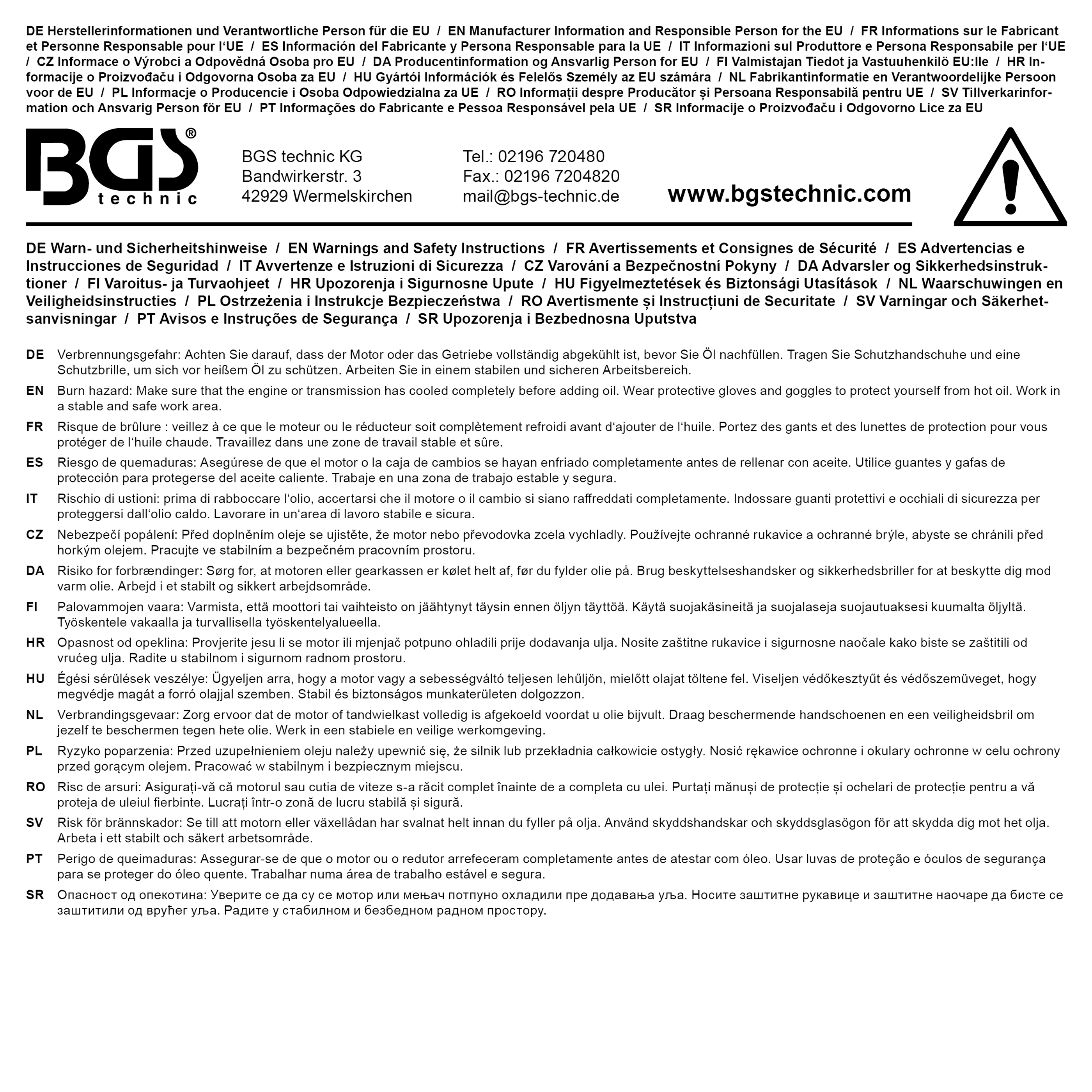 BGS Öl-Einfülltrichter-Satz | Kunststoffausführung | 15-tlg.