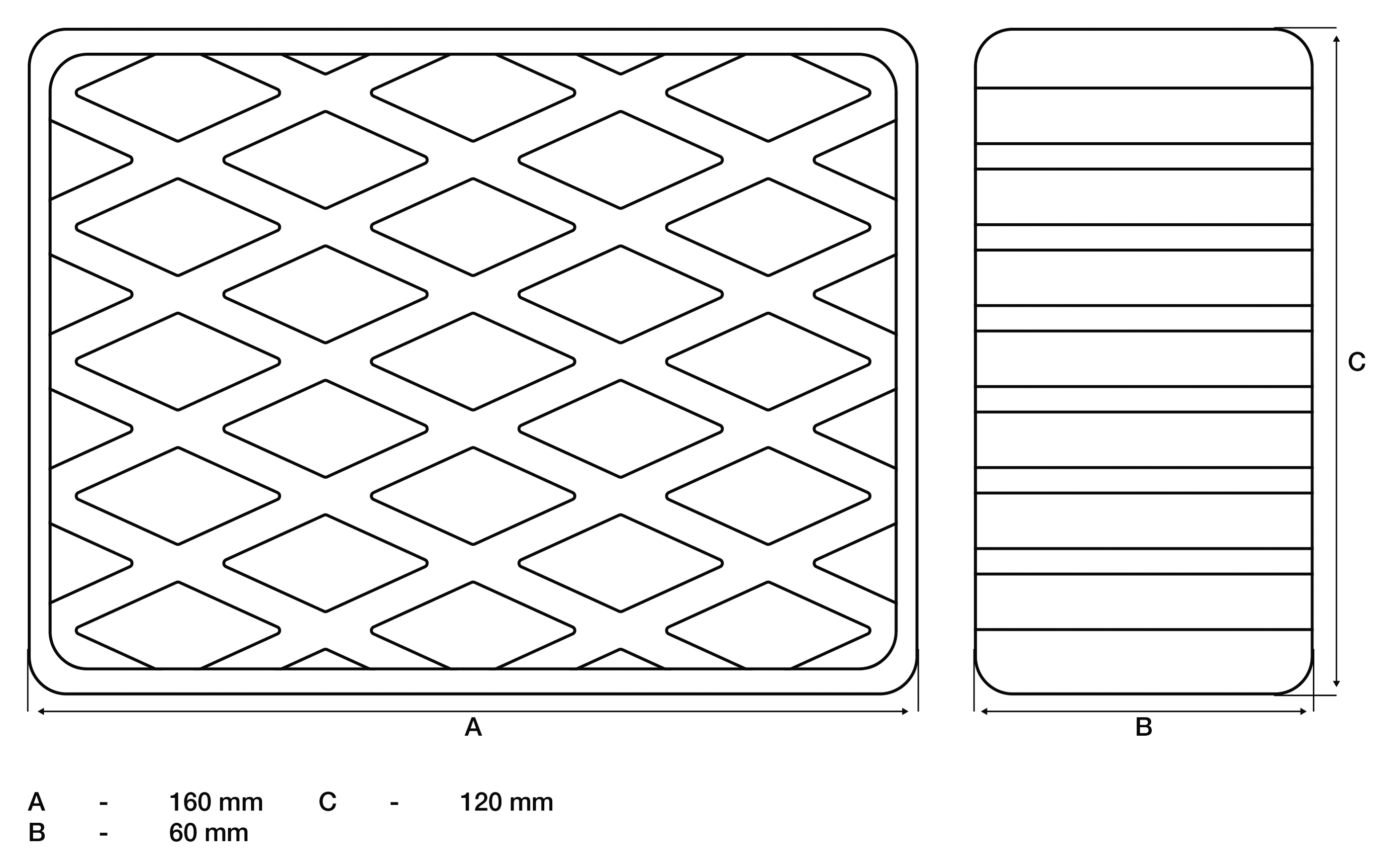 BGS Gummiauflage | für Hebebühnen | 160 x 120 x 60 mm