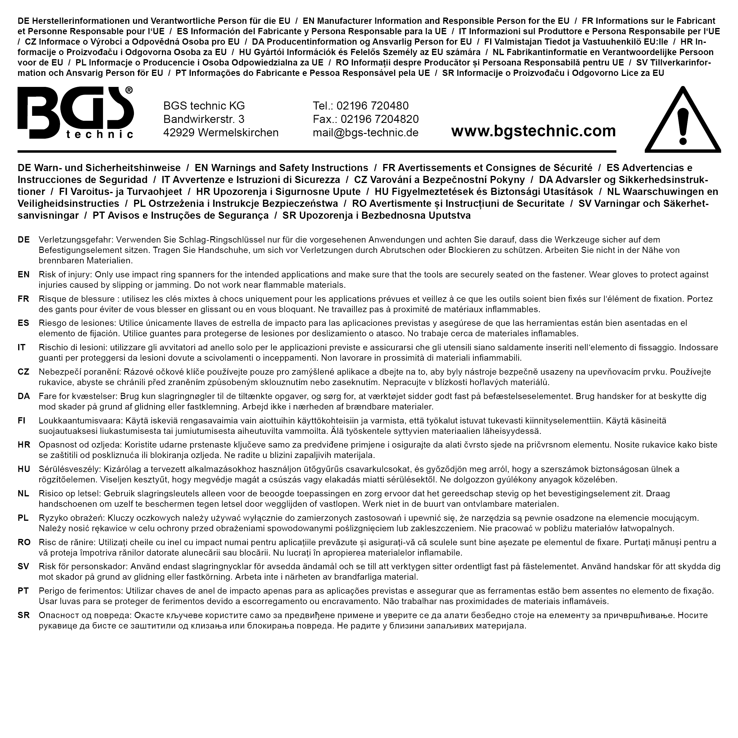 BGS Schlag-Ringschlüssel | E-Profil (für Torx) | mit 2 Schlagflächen | SW E20