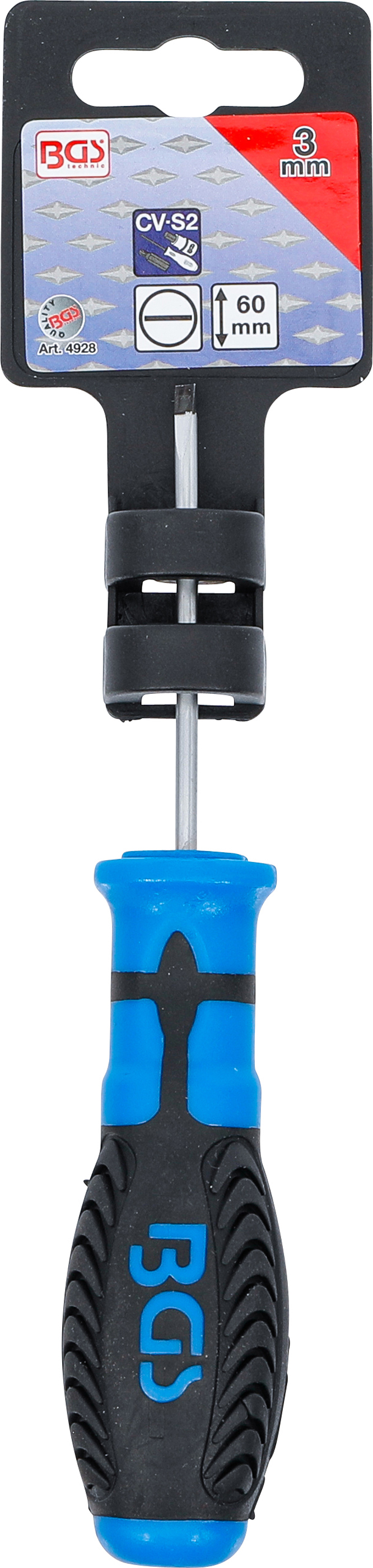 BGS Schraubendreher | Schlitz 3 mm | Klingenlänge 60 mm