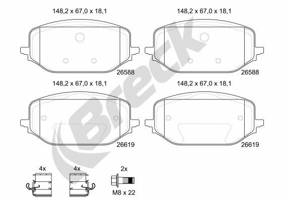Bremsbelagsatz, Scheibenbremse