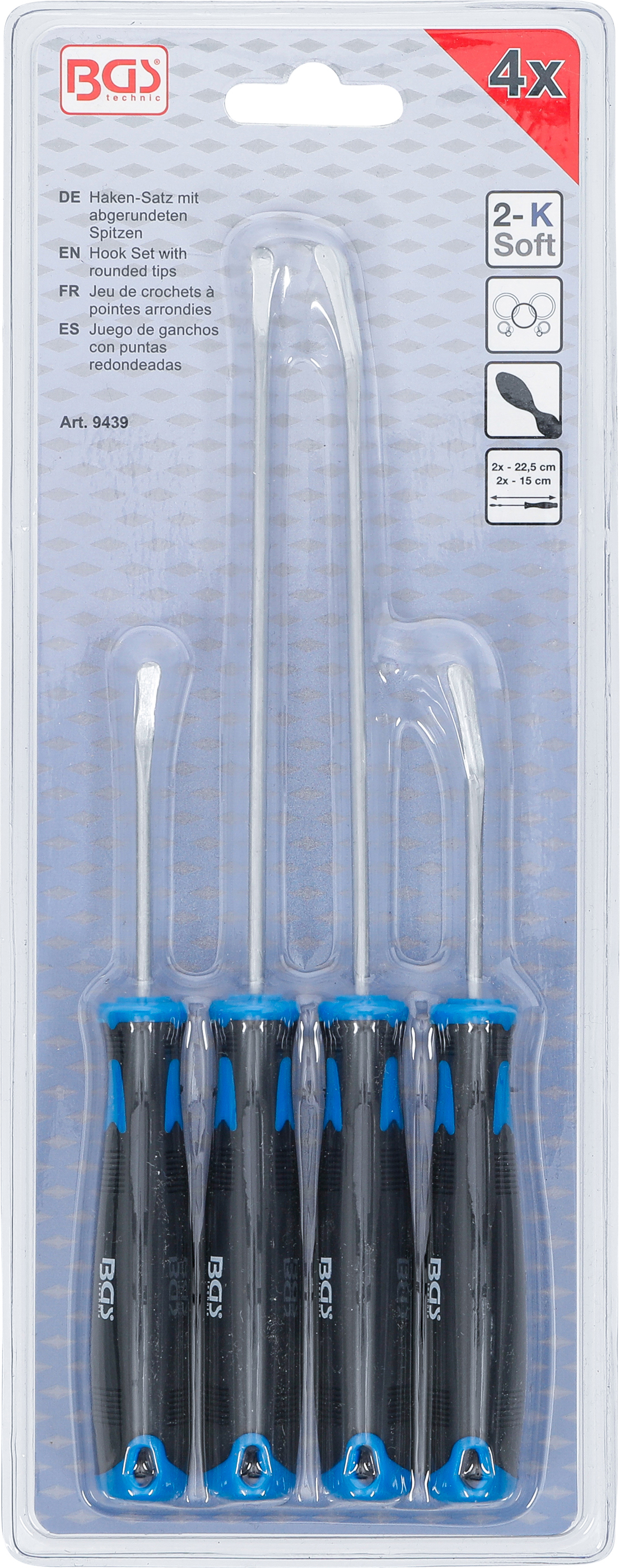 BGS Haken-Satz mit abgerundeten Spitzen | 4-tlg.