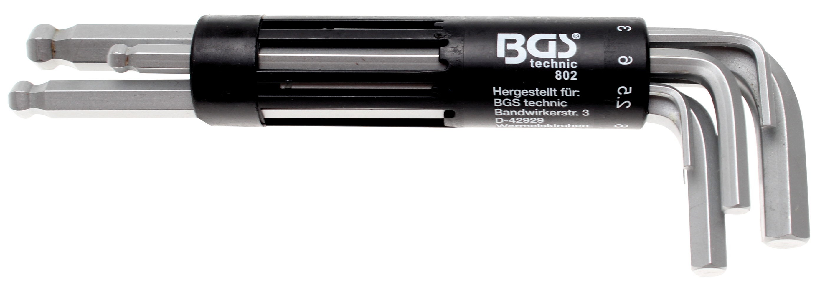 BGS Winkelschlüssel-Satz | lang | Innensechskant / Innensechskant mit Kugelkopf 2 - 10 mm | 8-tlg.