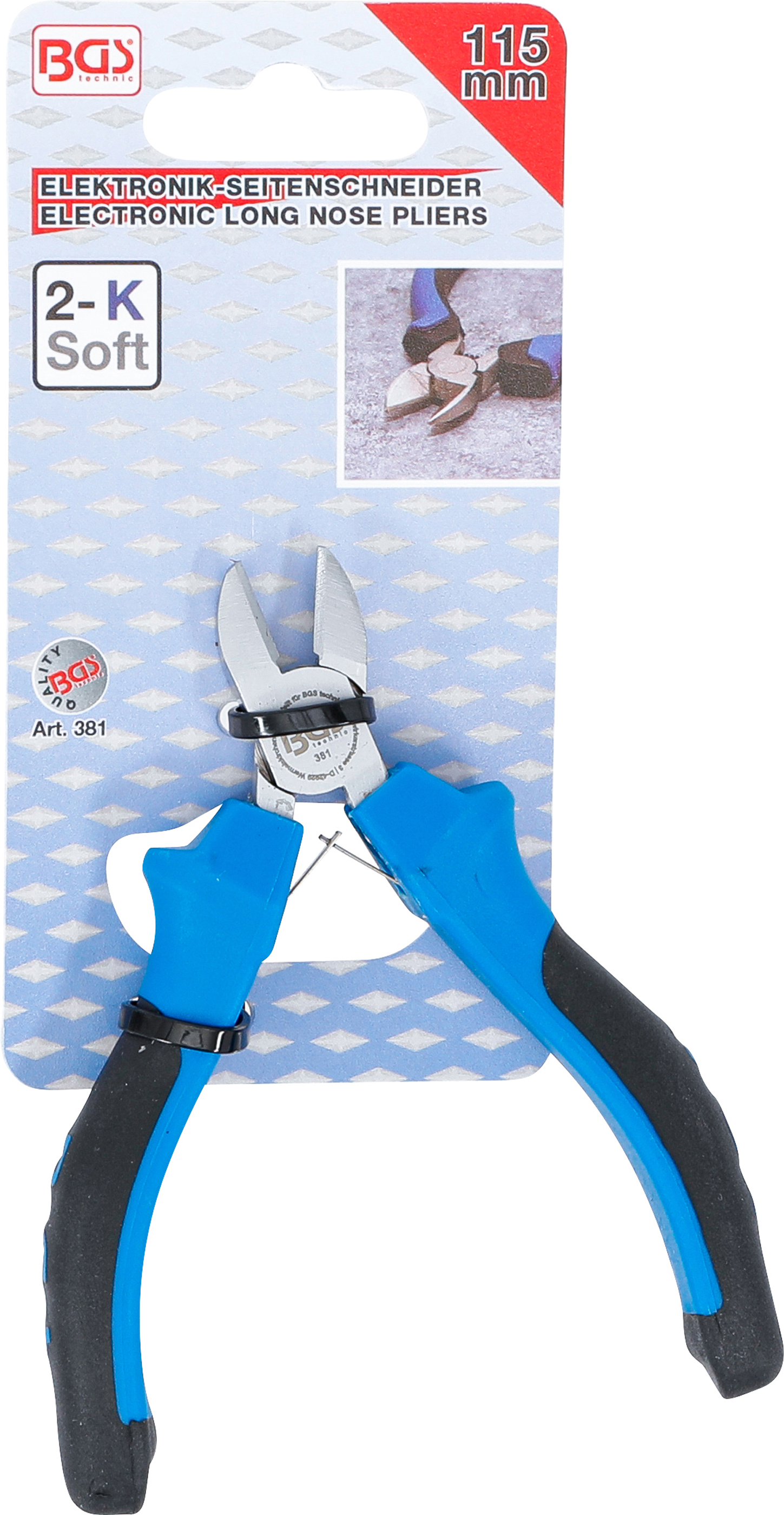 BGS Elektronik-Seitenschneider | mit Feder | 115 mm