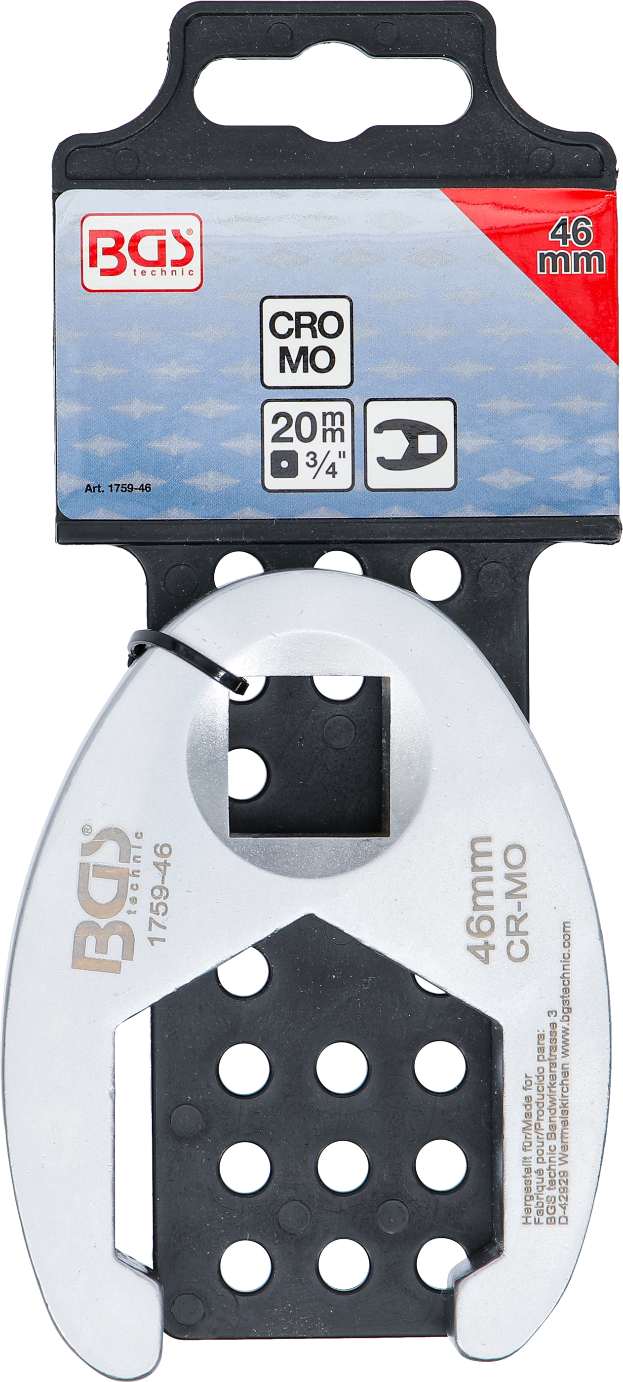 BGS Hahnenfußschlüssel | Antrieb Innenvierkant 20 mm (3/4") | SW 46 mm