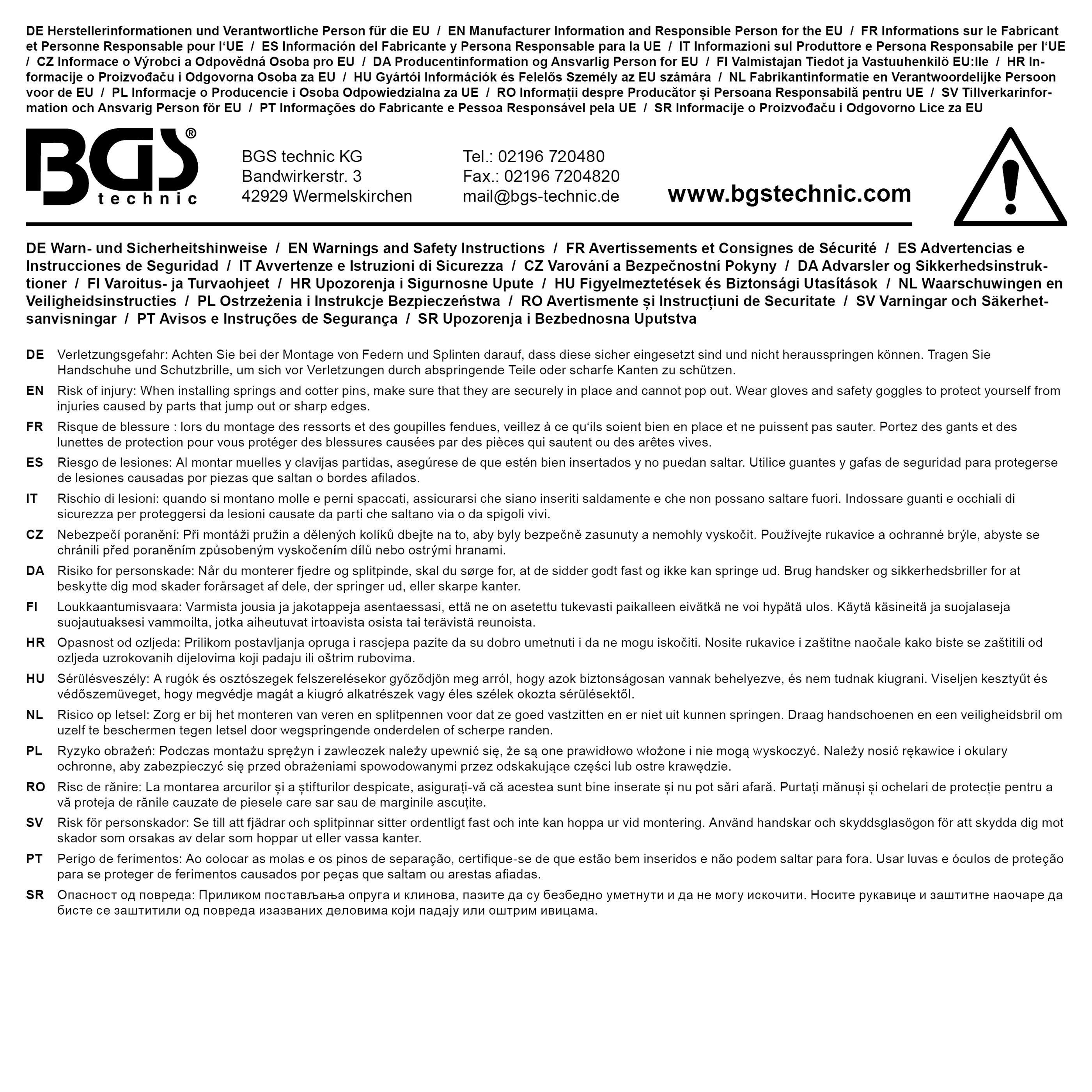 BGS Splinte-Sortiment | Edelstahl | Ø 1,6 - 4,0 mm | 555-tlg.