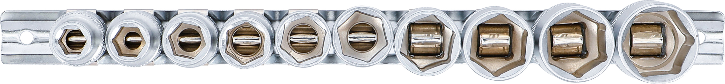 BGS Steckschlüssel-Einsatz-Satz, Sechskant | Antrieb Innenvierkant 12,5 mm (1/2") | Zollgrößen | 10-tlg.