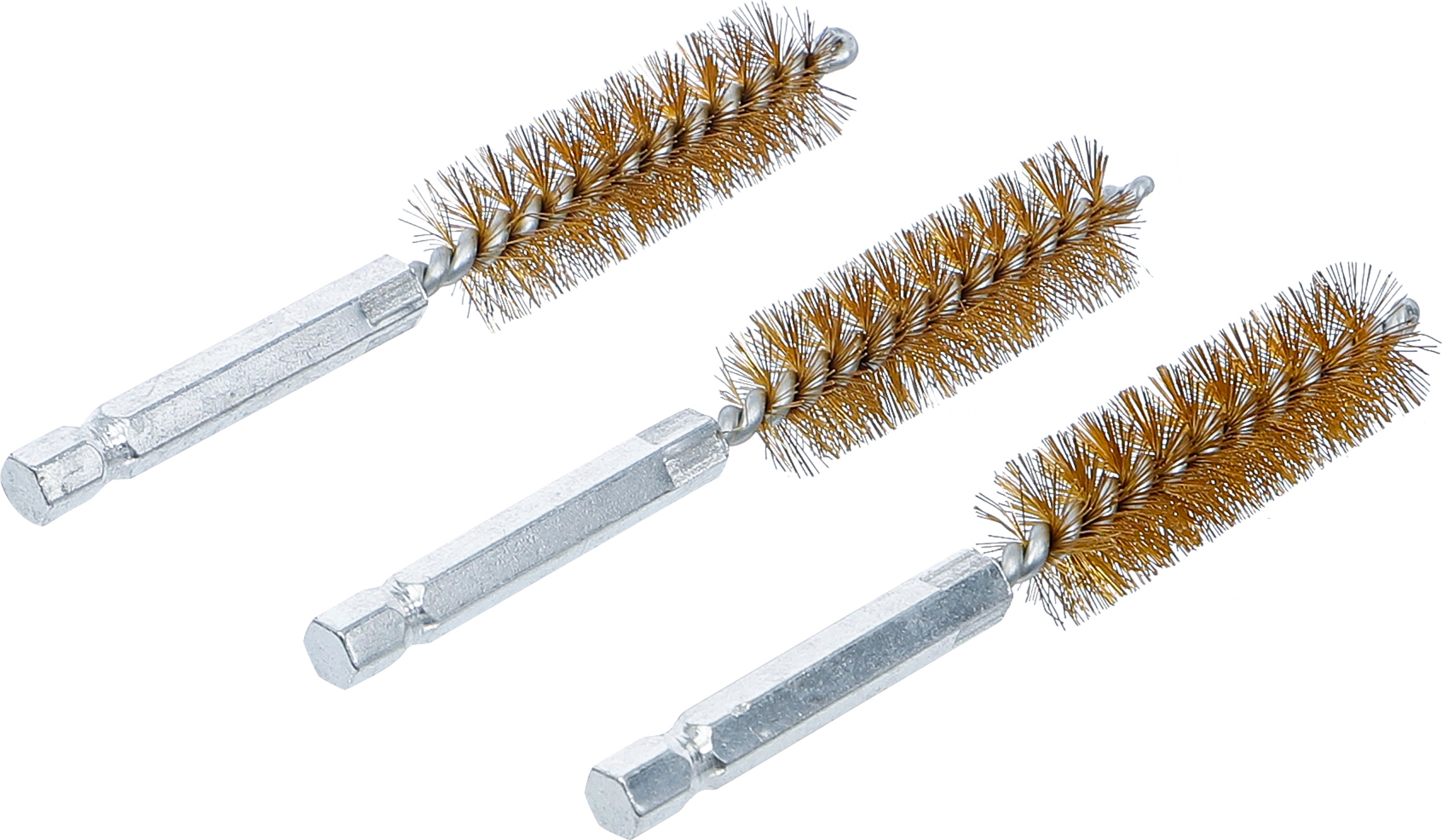BGS Messingbürste | 15 mm | Antrieb Außensechskant 6,3 mm (1/4") | 3-tlg.