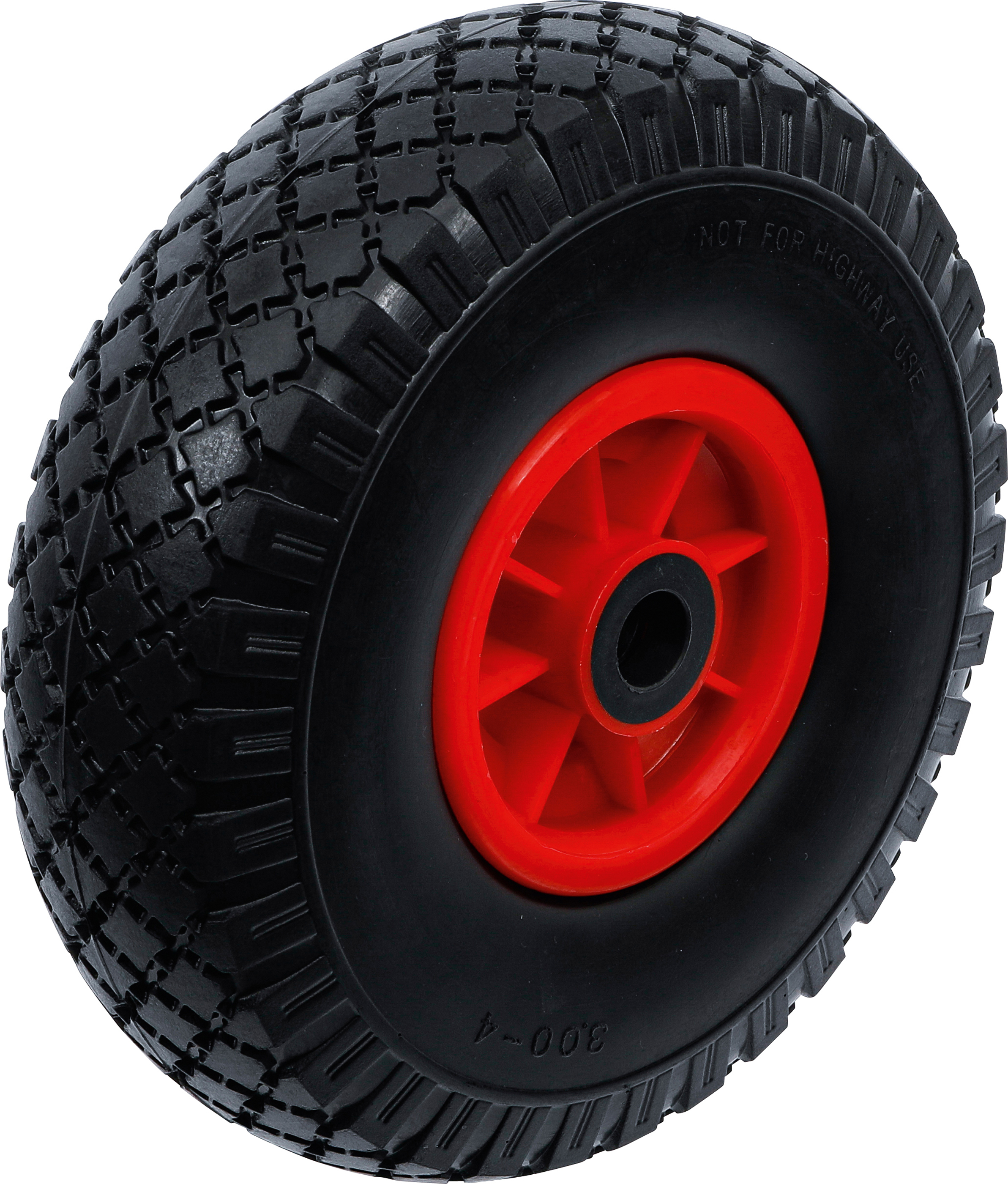 BGS Rad für Sackkarren / Bollerwagen | PU, rot/schwarz | 260 mm
