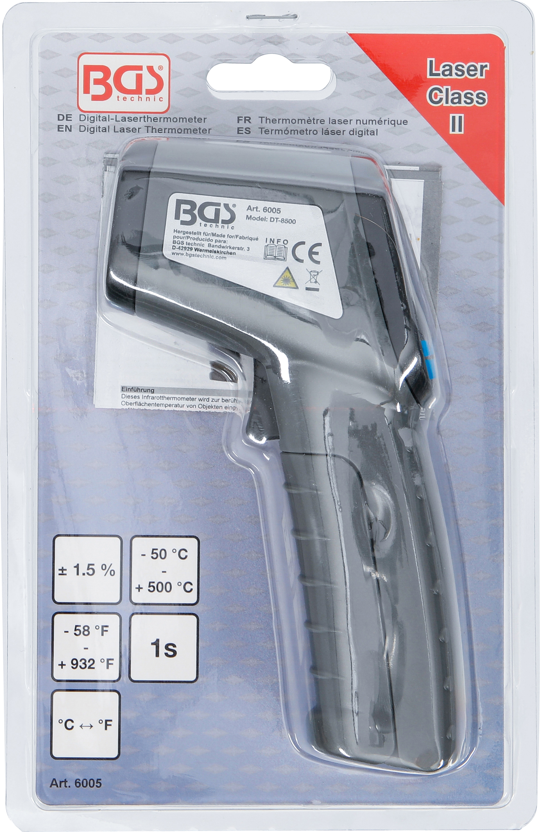 BGS Digital-Laserthermometer | -50 °C bis +500 °C