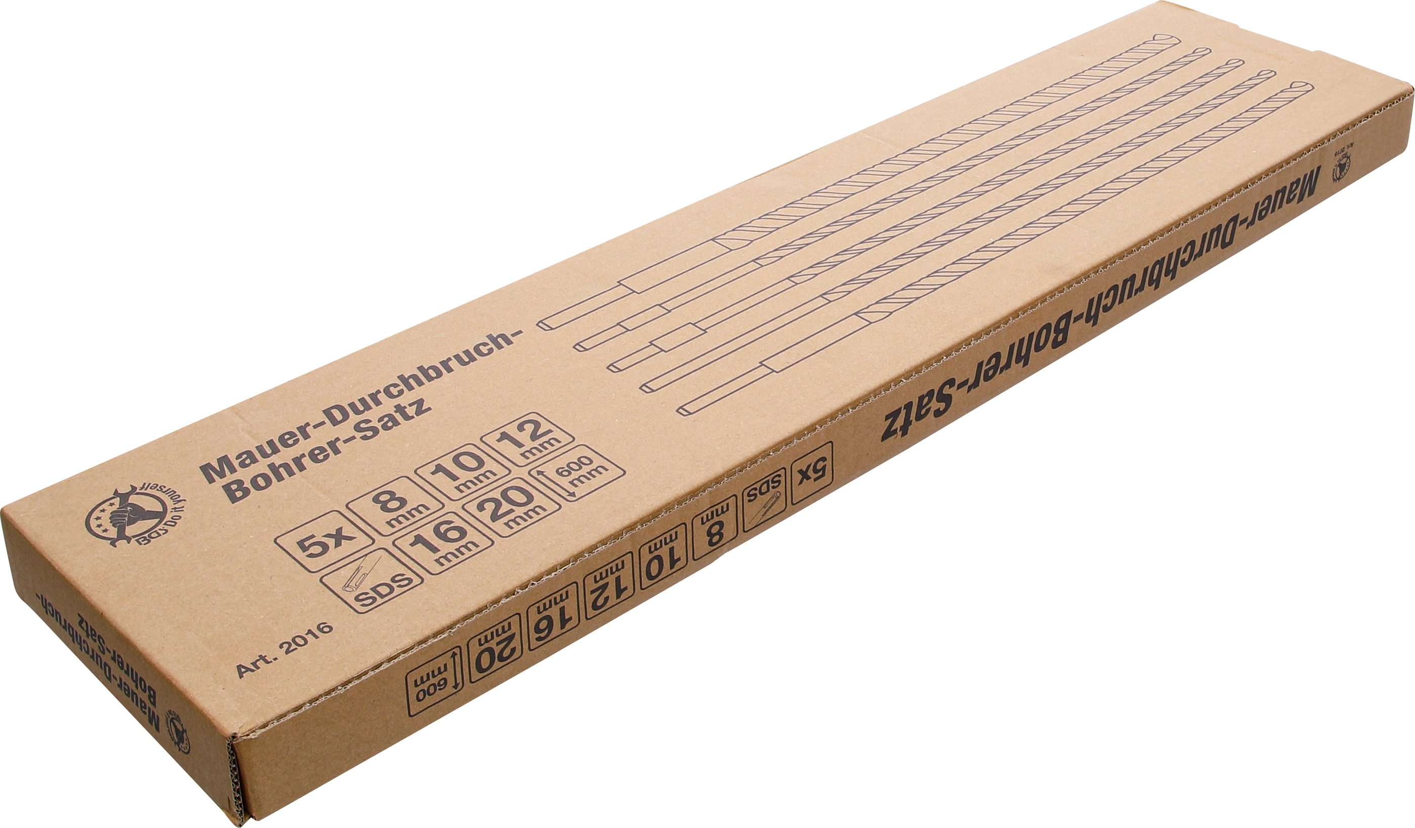 BGS Mauer-Durchbruch-Bohrer-Satz | SDS-Schaft | 8 - 20 mm | 5-tlg.