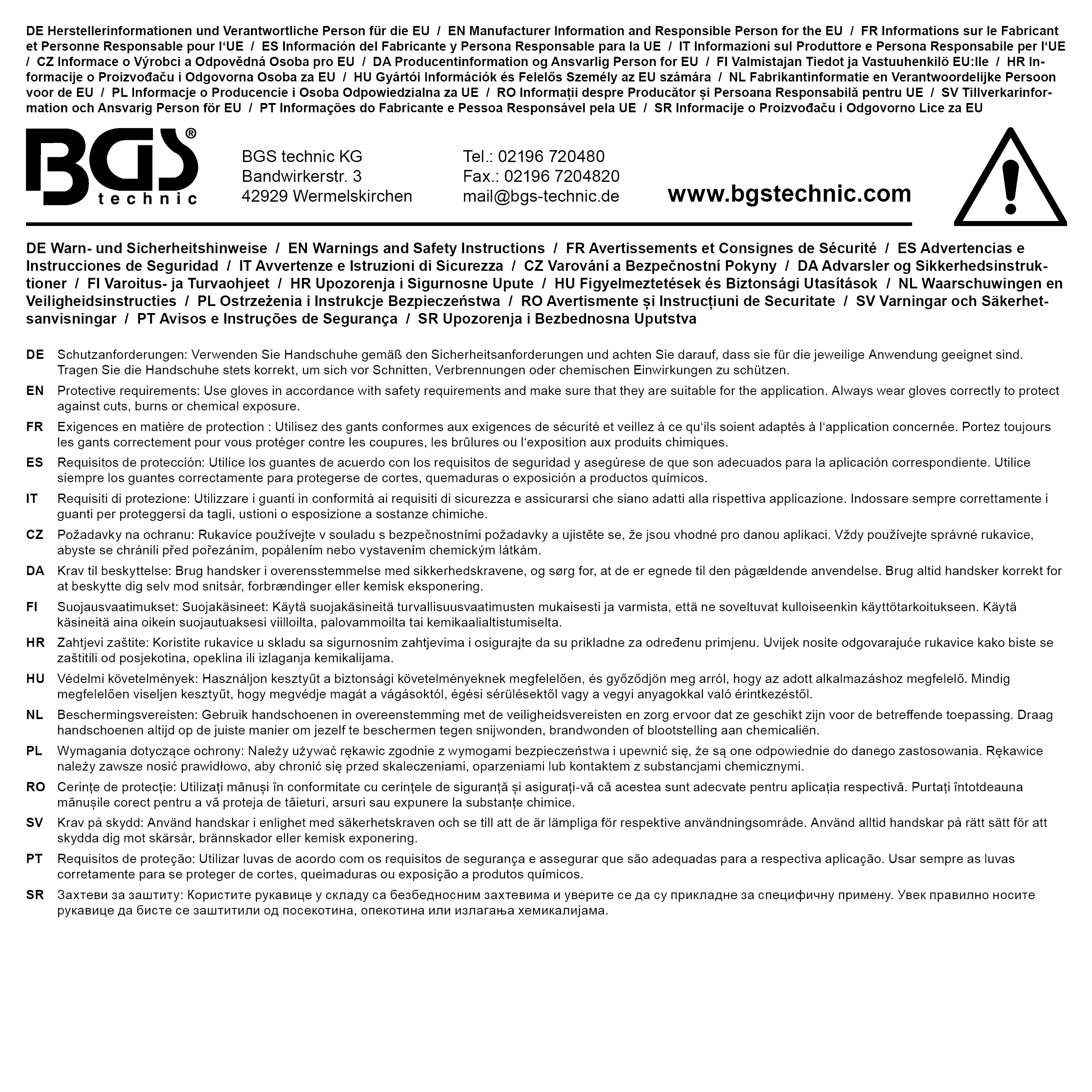 BGS Arbeitshandschuhe | Leder | Größe 10,5