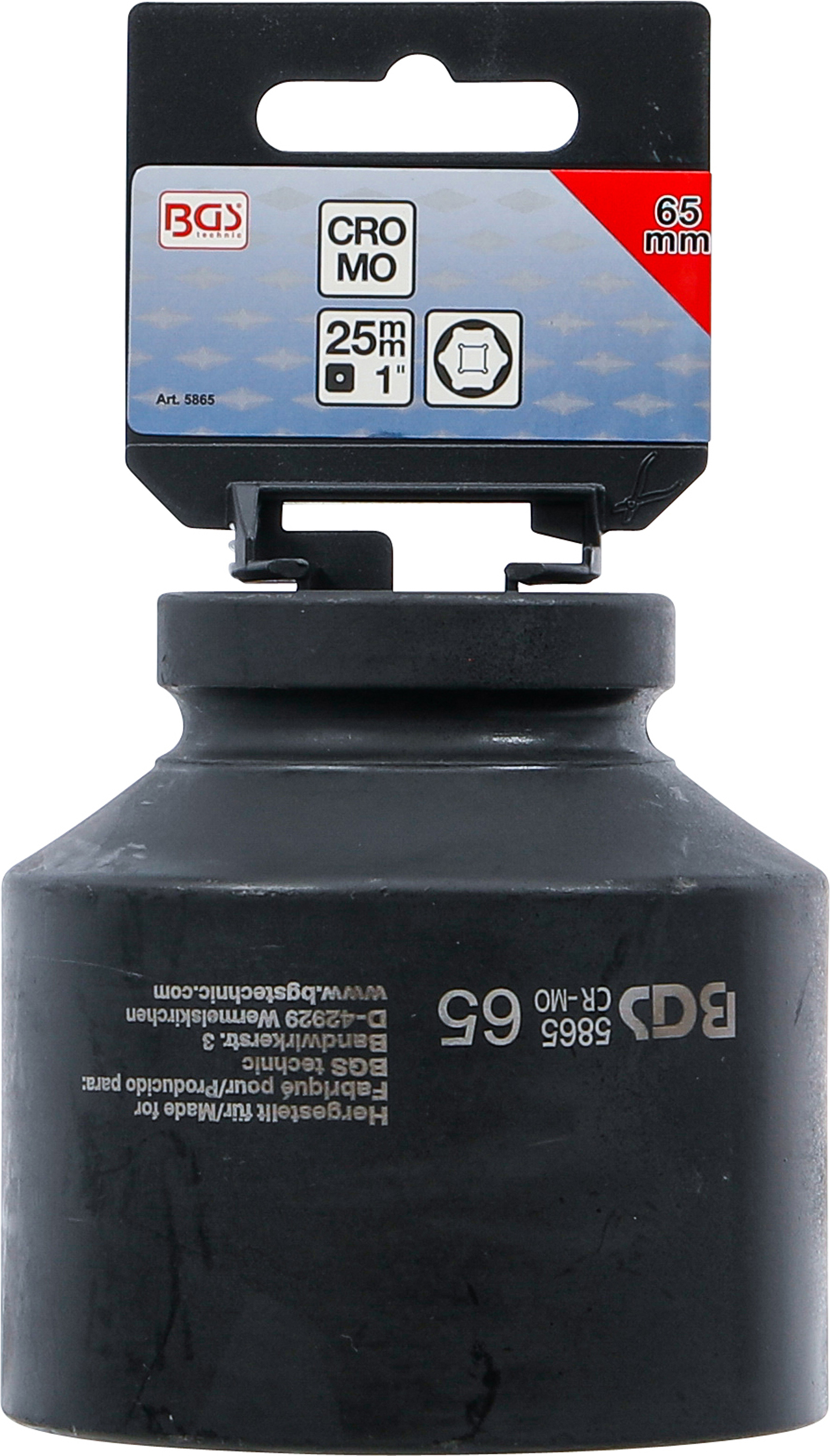 BGS Kraft-Steckschlüssel-Einsatz Sechskant | Antrieb Innenvierkant 25 mm (1") | SW 65 mm