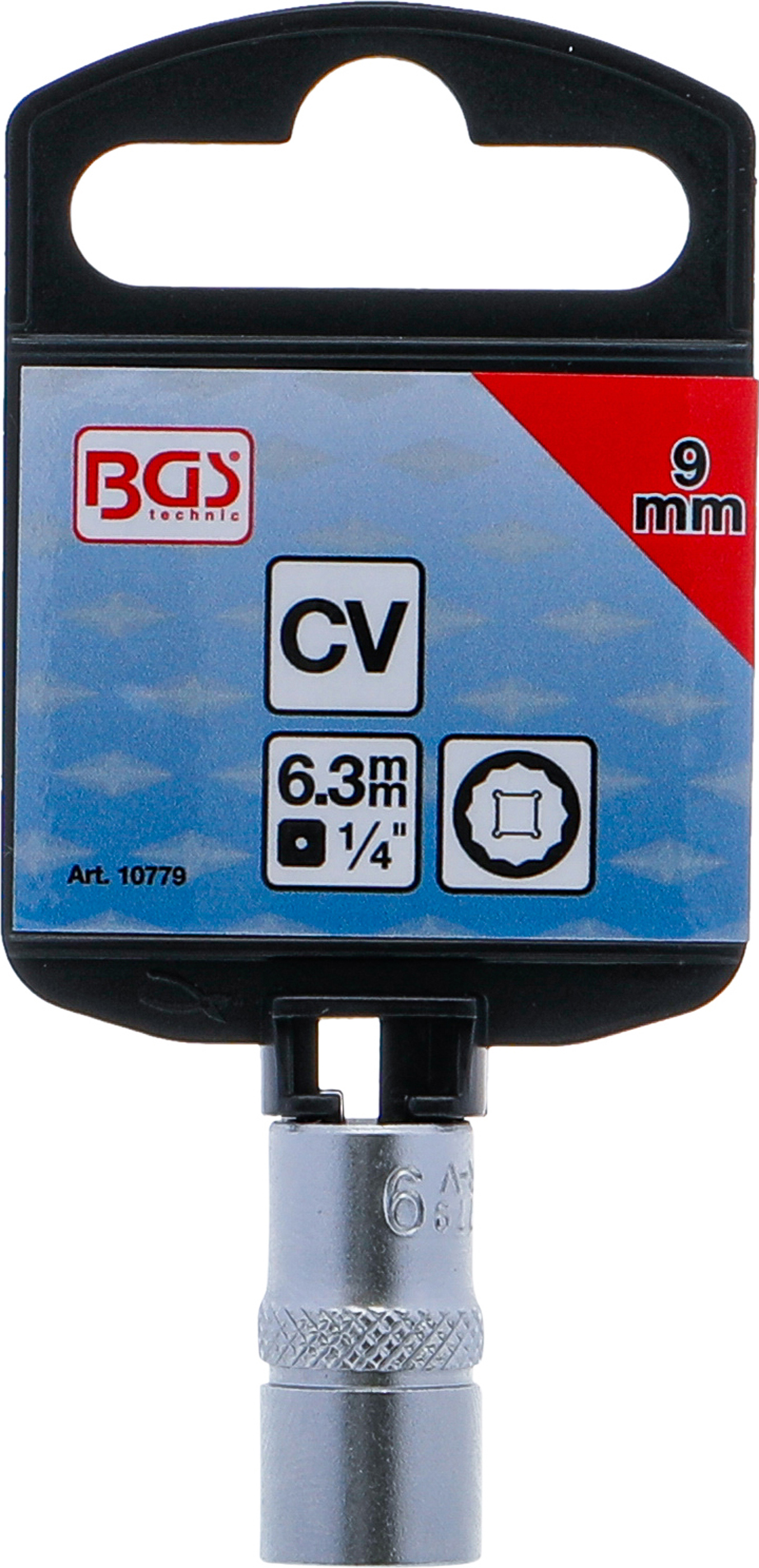 BGS Steckschlüssel-Einsatz Zwölfkant | Antrieb Innenvierkant 6,3 mm (1/4") | SW 9 mm