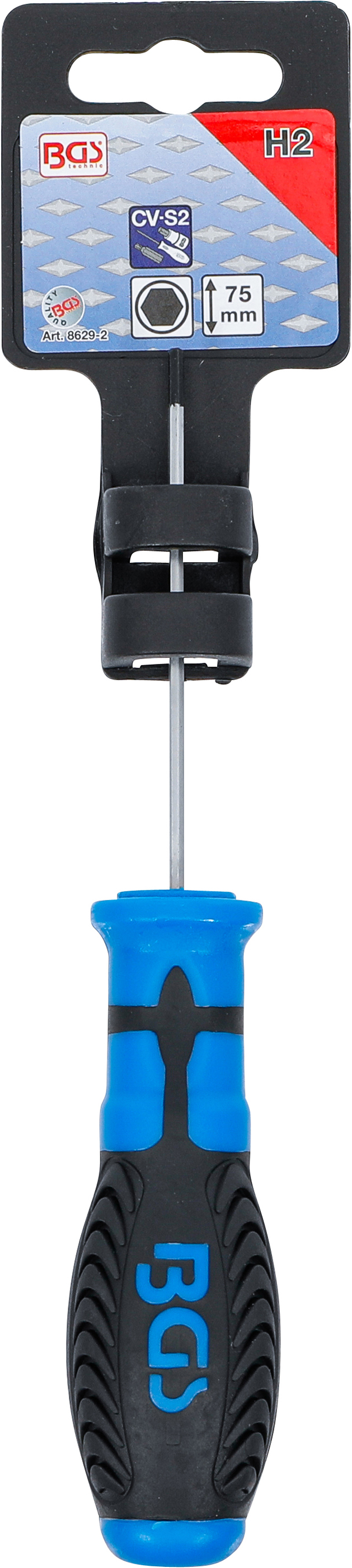 BGS Schraubendreher | Innensechskant 2 mm | Klingenlänge 75 mm