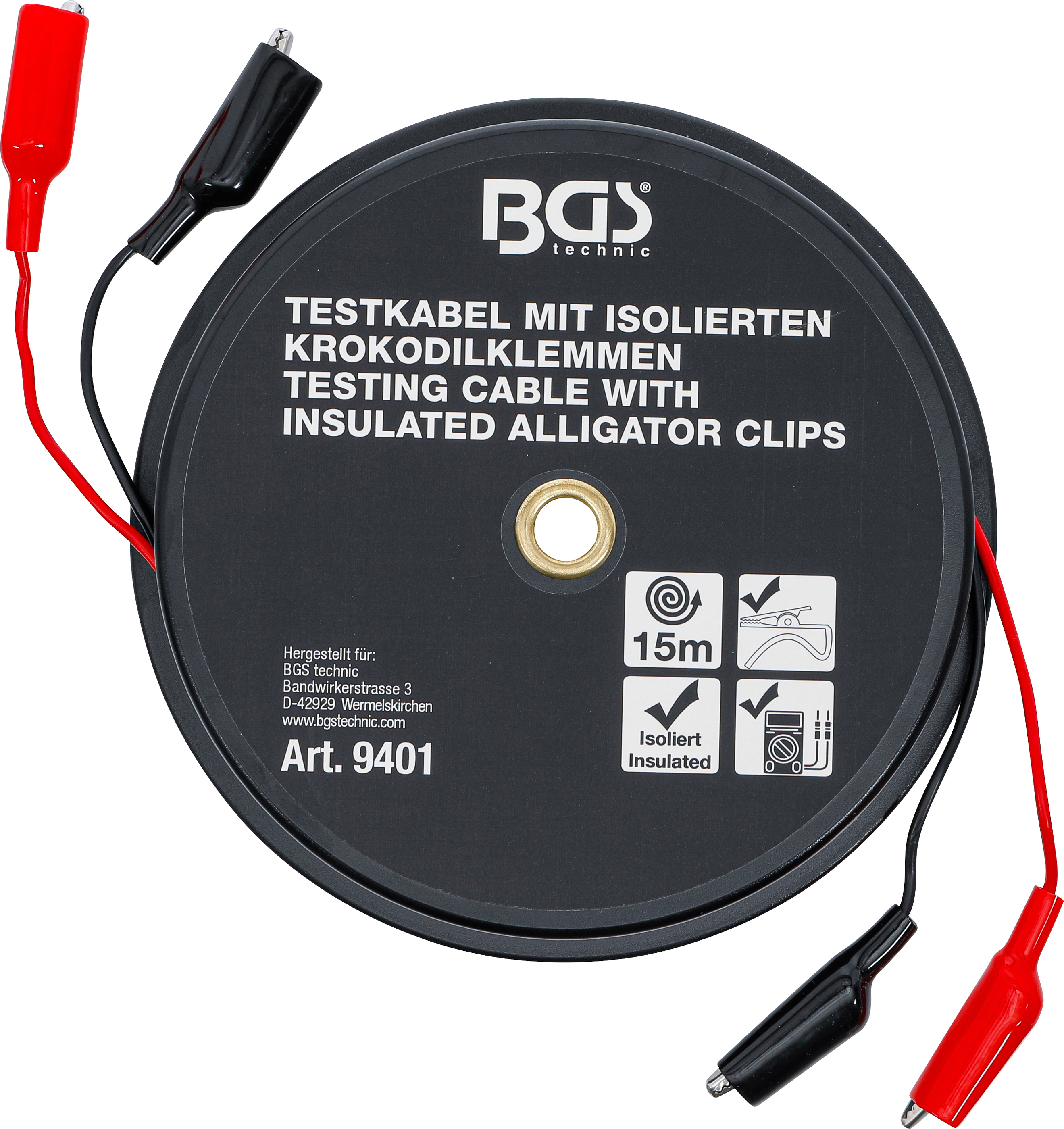 BGS Krokodilklemmen-Kabelbox | 15 m