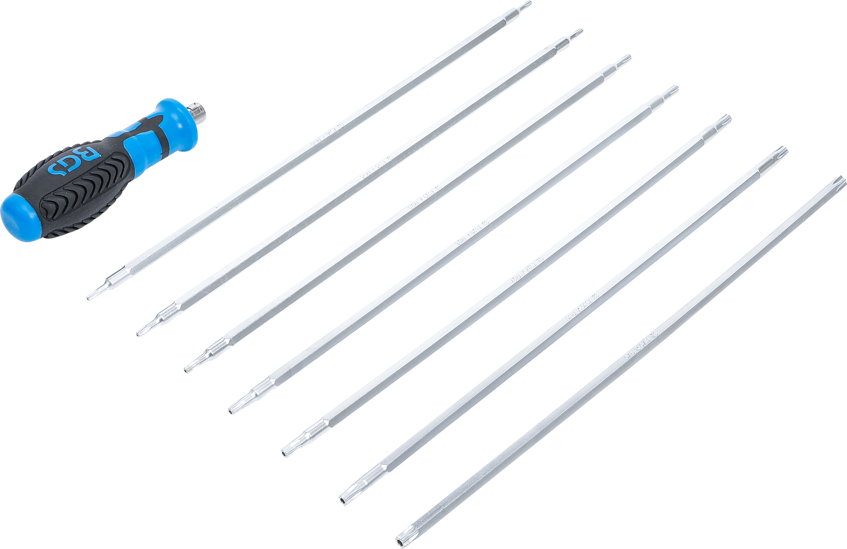 BGS Schraubendreher-Satz mit Wechselklingen | T-Profil (für Torx) / T-Profil (für Torx) mit Bohrung | 8-tlg.