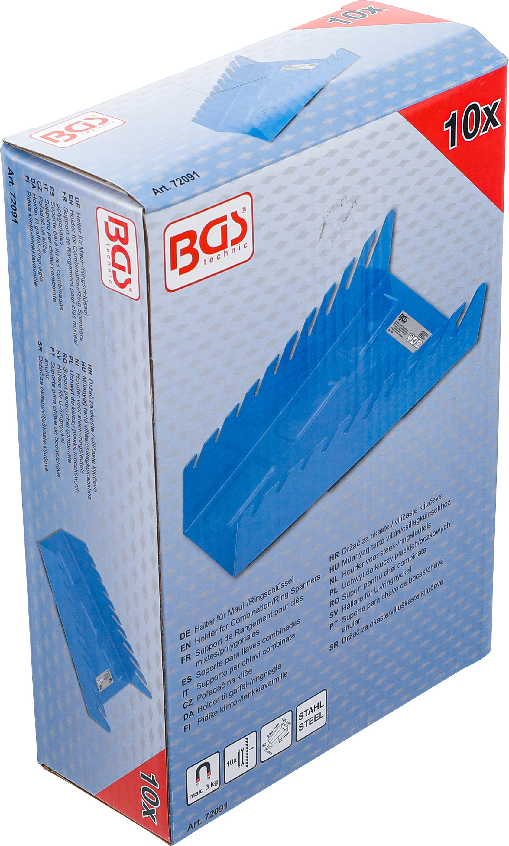 BGS Magnet-Halter für Maul- / Ringschlüssel | Metall | 10 Auflagen