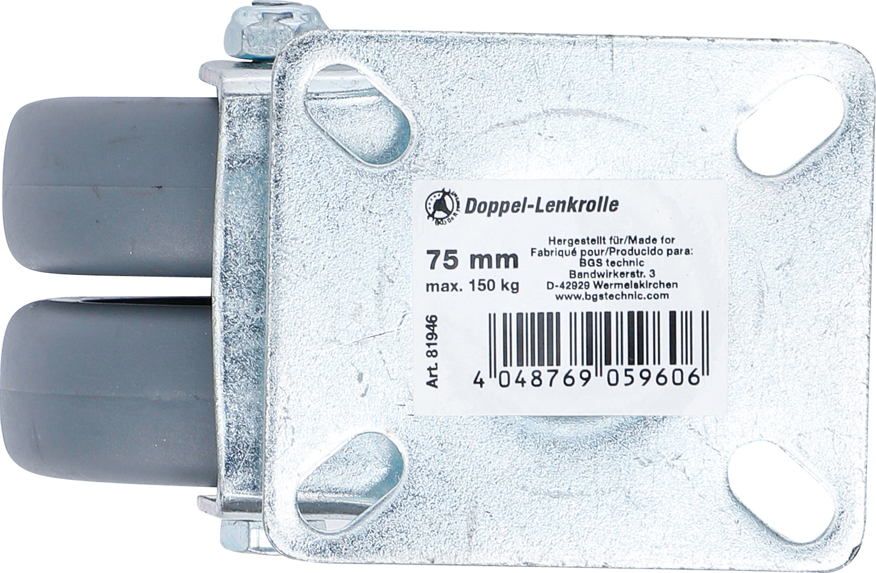 BGS Doppel-Lenkrolle | Ø 75 mm