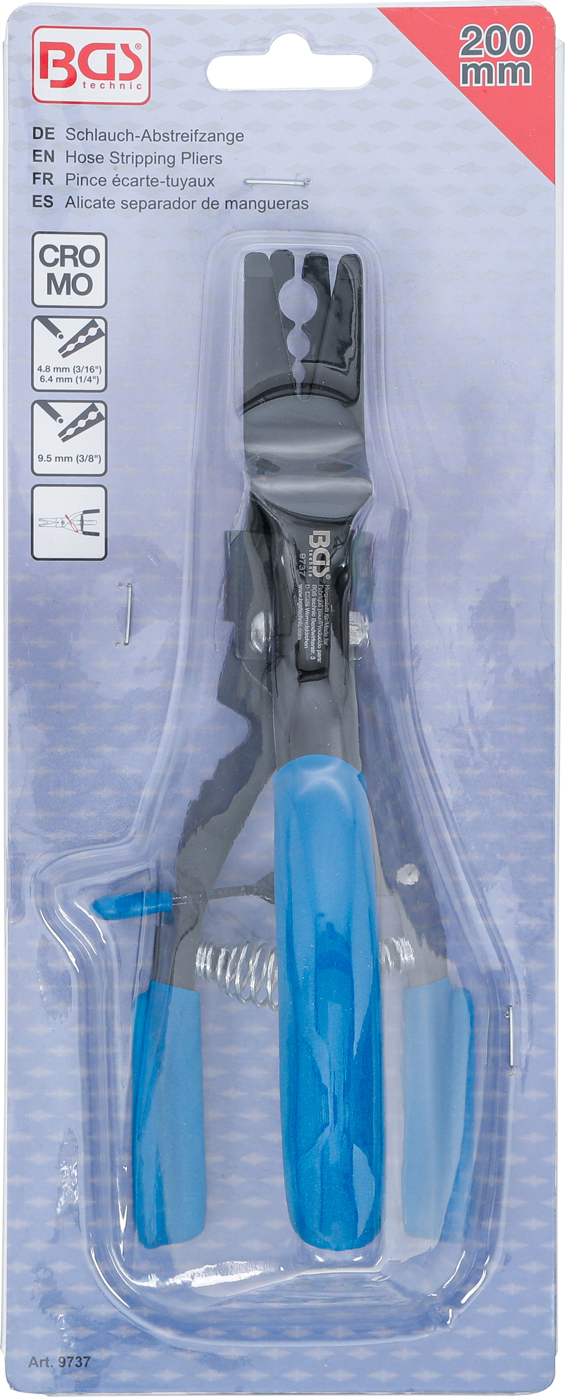 BGS Schlauch-Abstreifzange | arretierbar | 202 mm