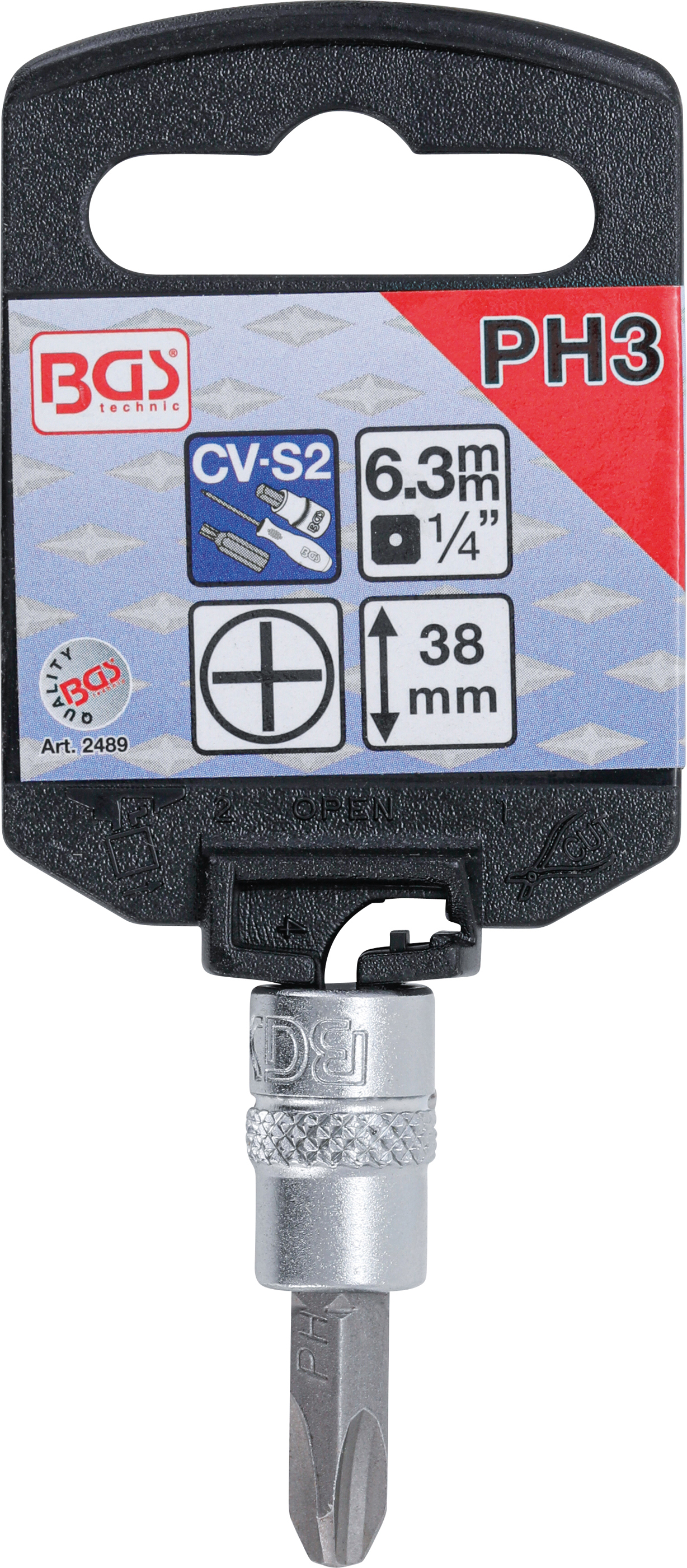 BGS Bit-Einsatz | Antrieb Innenvierkant 6,3 mm (1/4") | Kreuzschlitz PH3