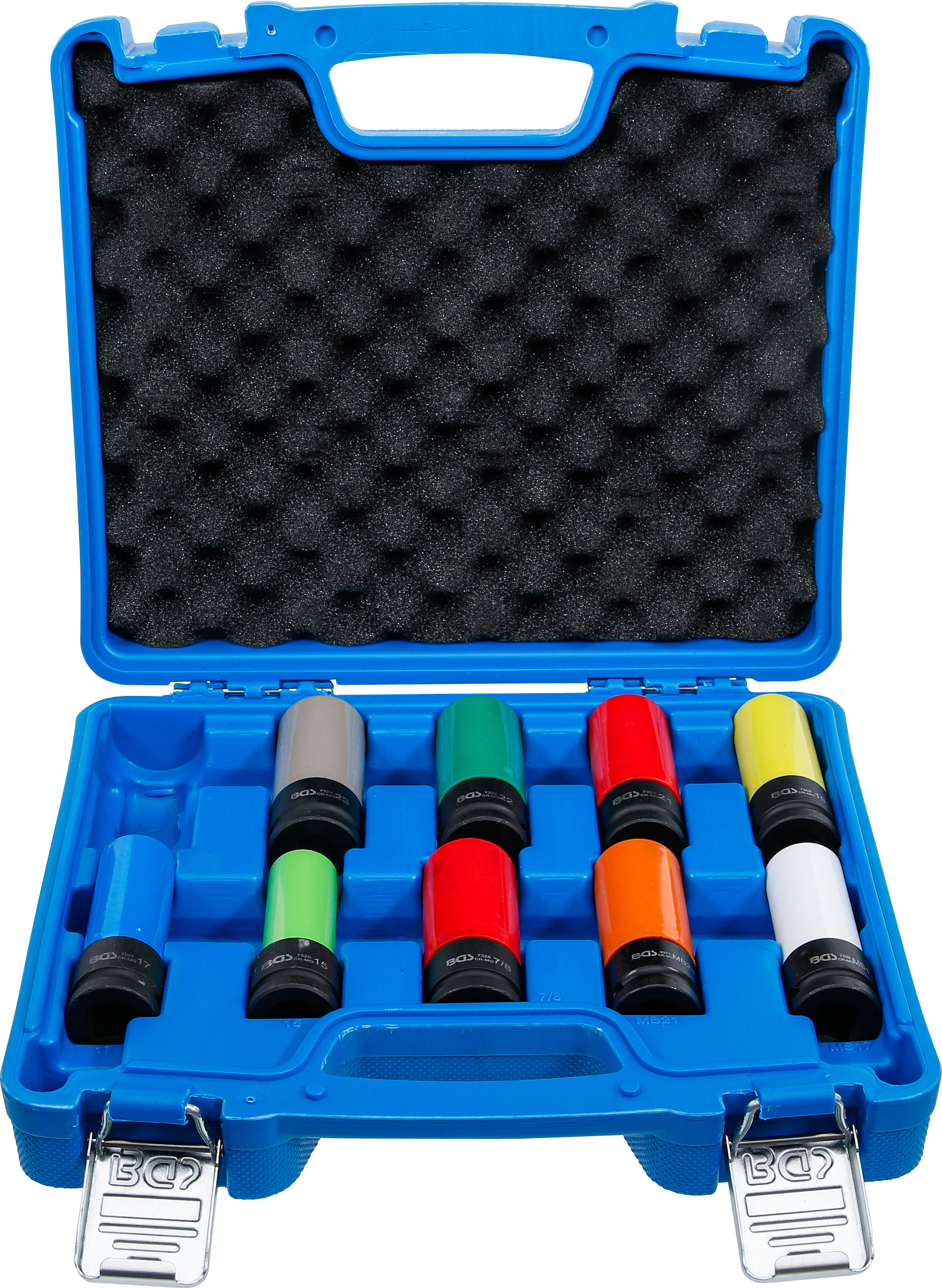 BGS Kraft-Schoneinsatz-Satz | Antrieb Innenvierkant 12,5 mm (1/2") | SW 15 - 24 mm und Spezial-Radschrauben | 10-tlg.