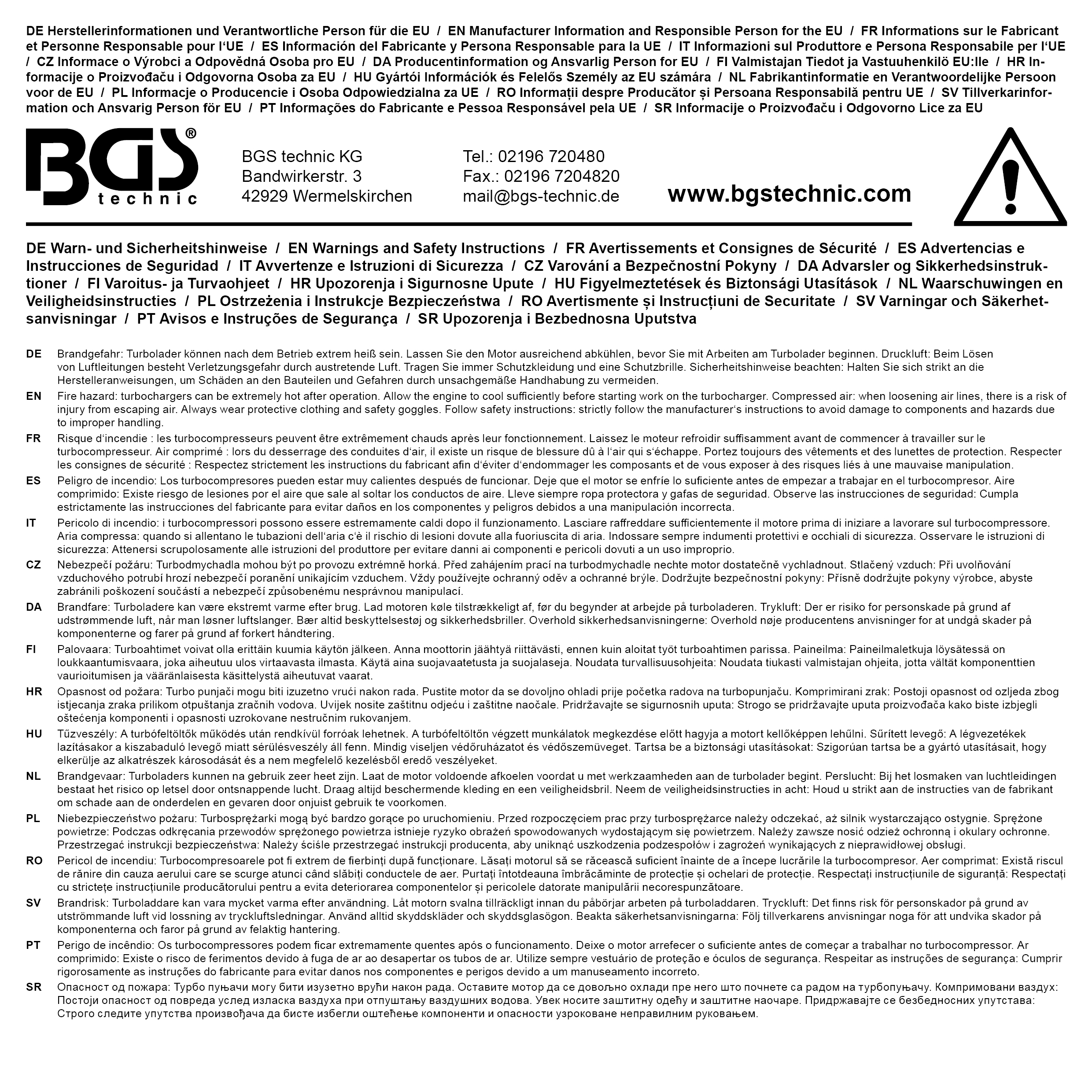 BGS Ersatz-Sicherheitsventil für Art. 8563